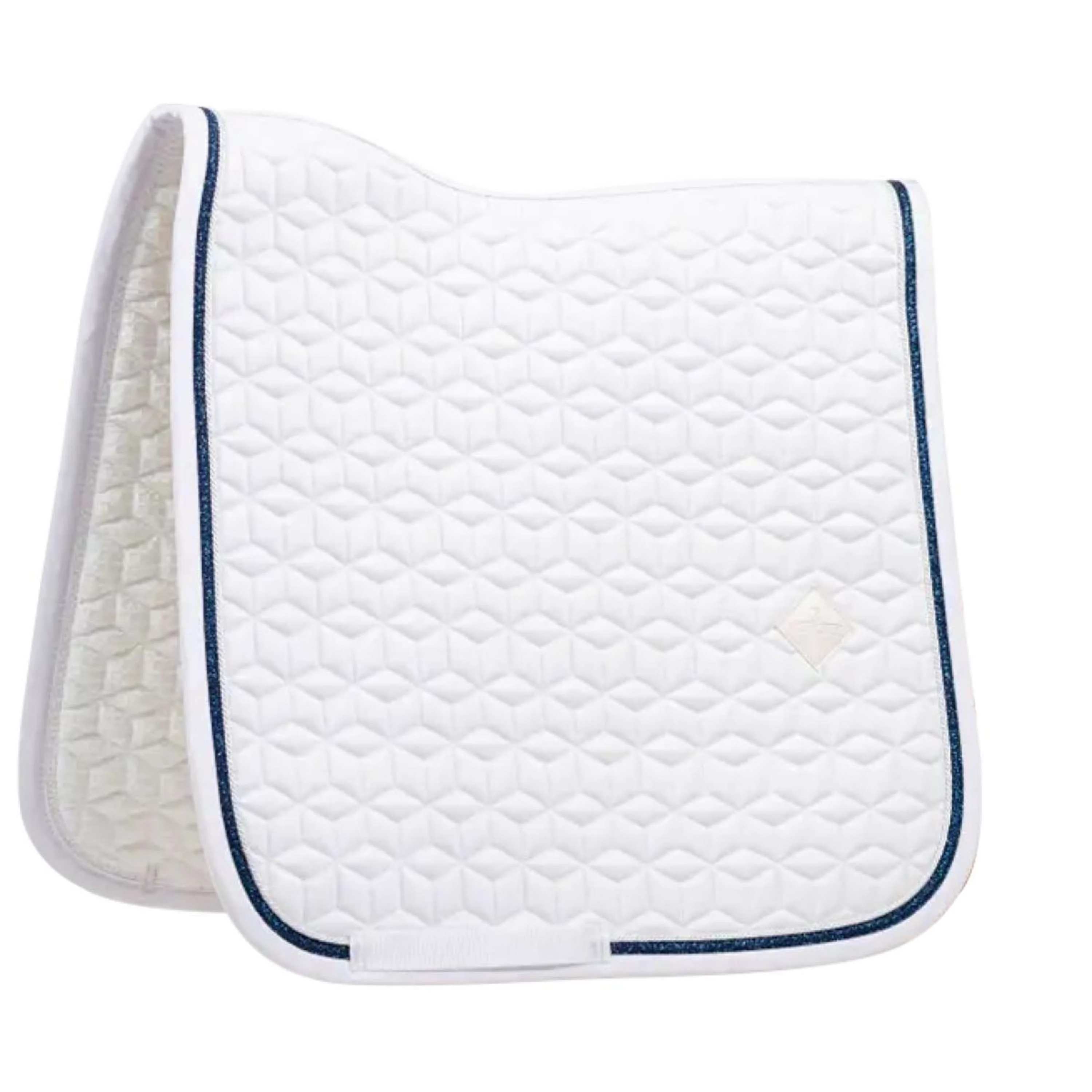 Kentucky Tapis de Selle Glitter Rope Dressage blanc/marine - Image 2