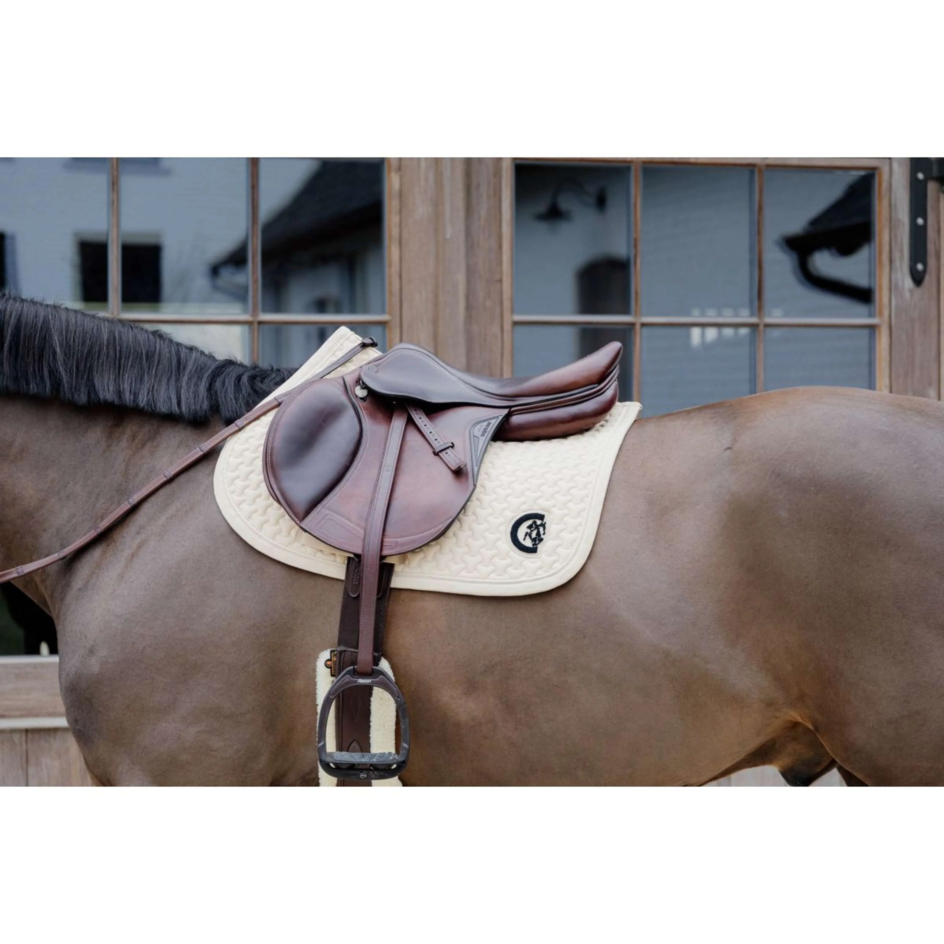 Kentucky Tapis de Selle Plaited 3D Logo de Saut Beige - Image 3