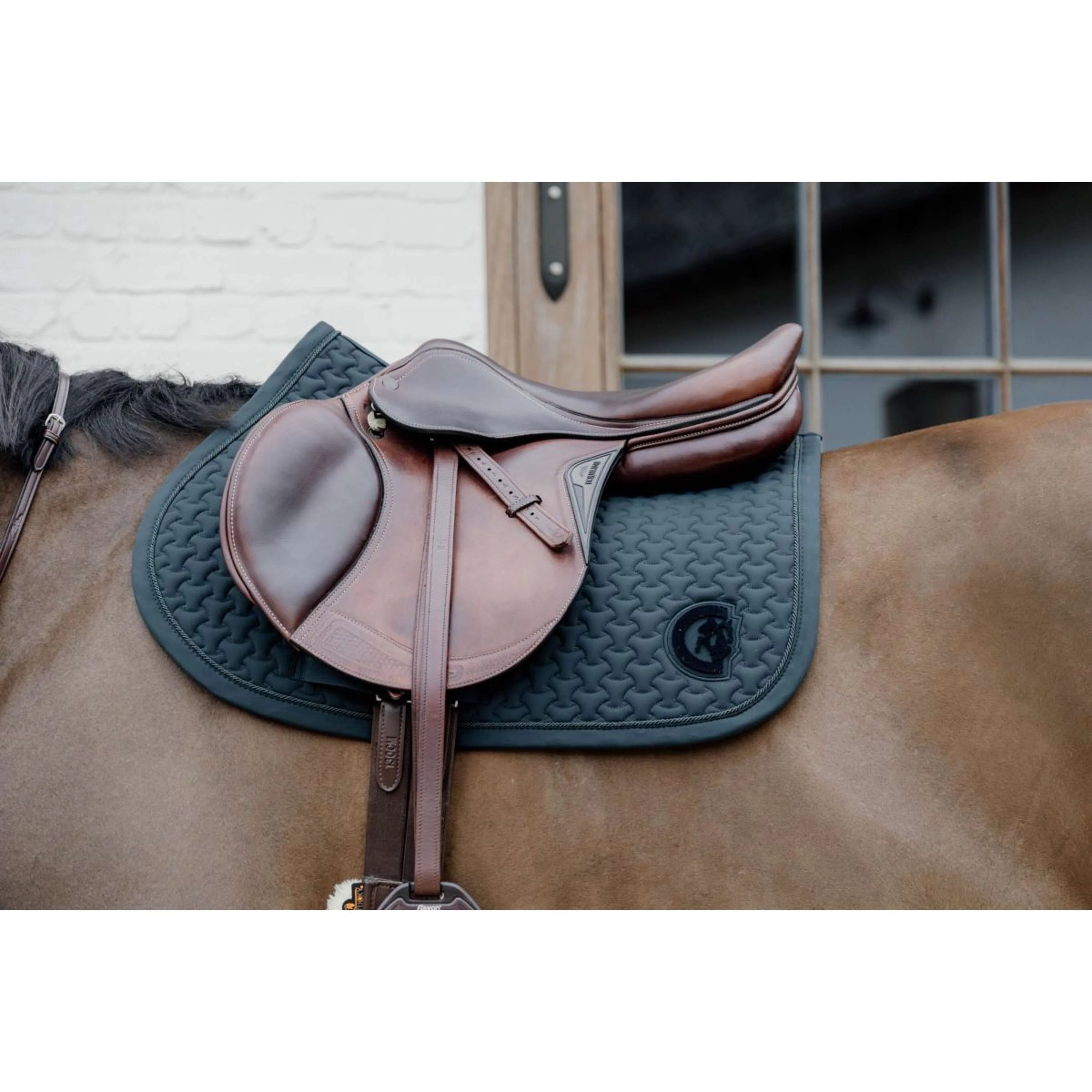 Kentucky Tapis de Selle Plaited 3D Logo de Saut Pine Green - Image 2