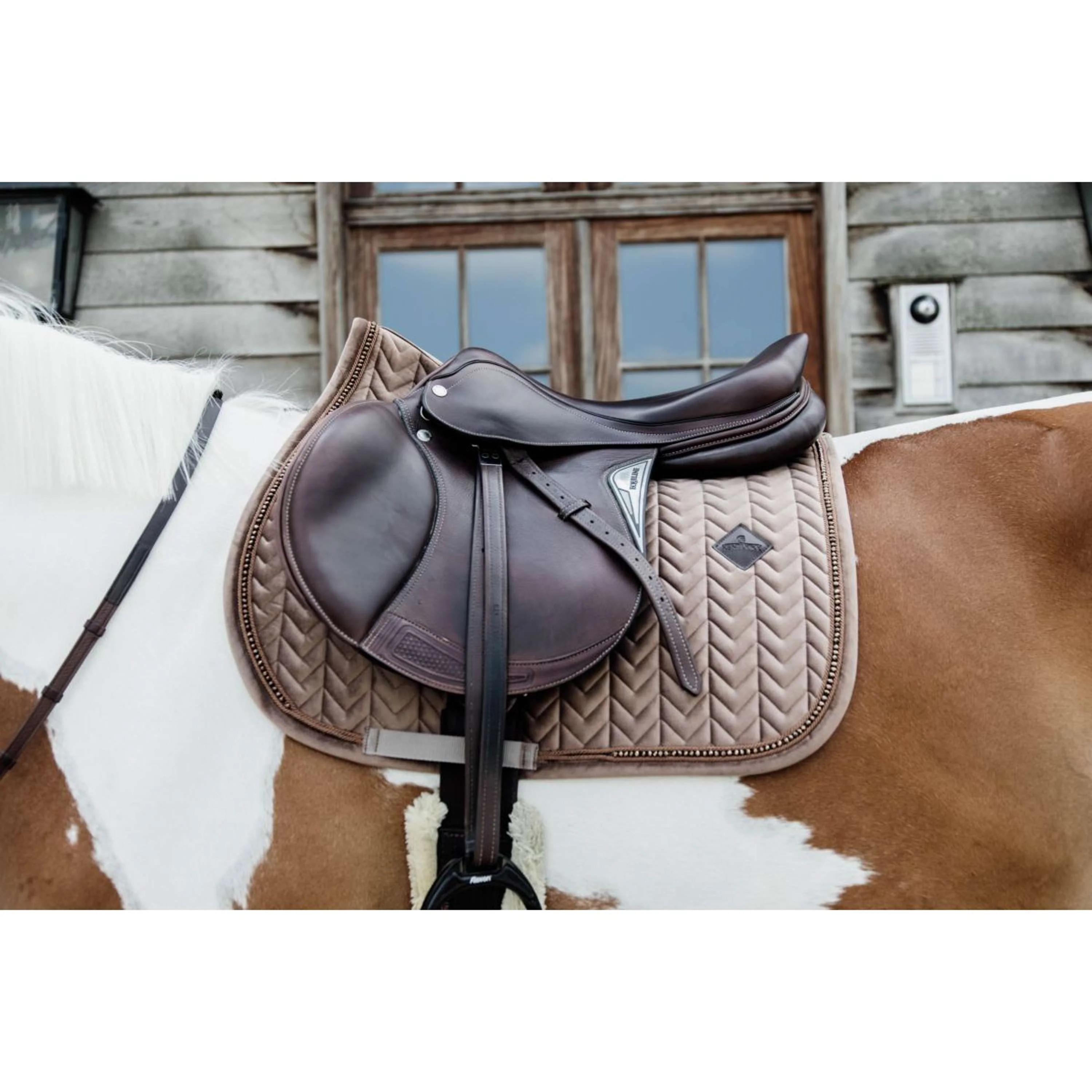 Kentucky Tapis de Selle velours Pearls de Saut Beige - Image 2
