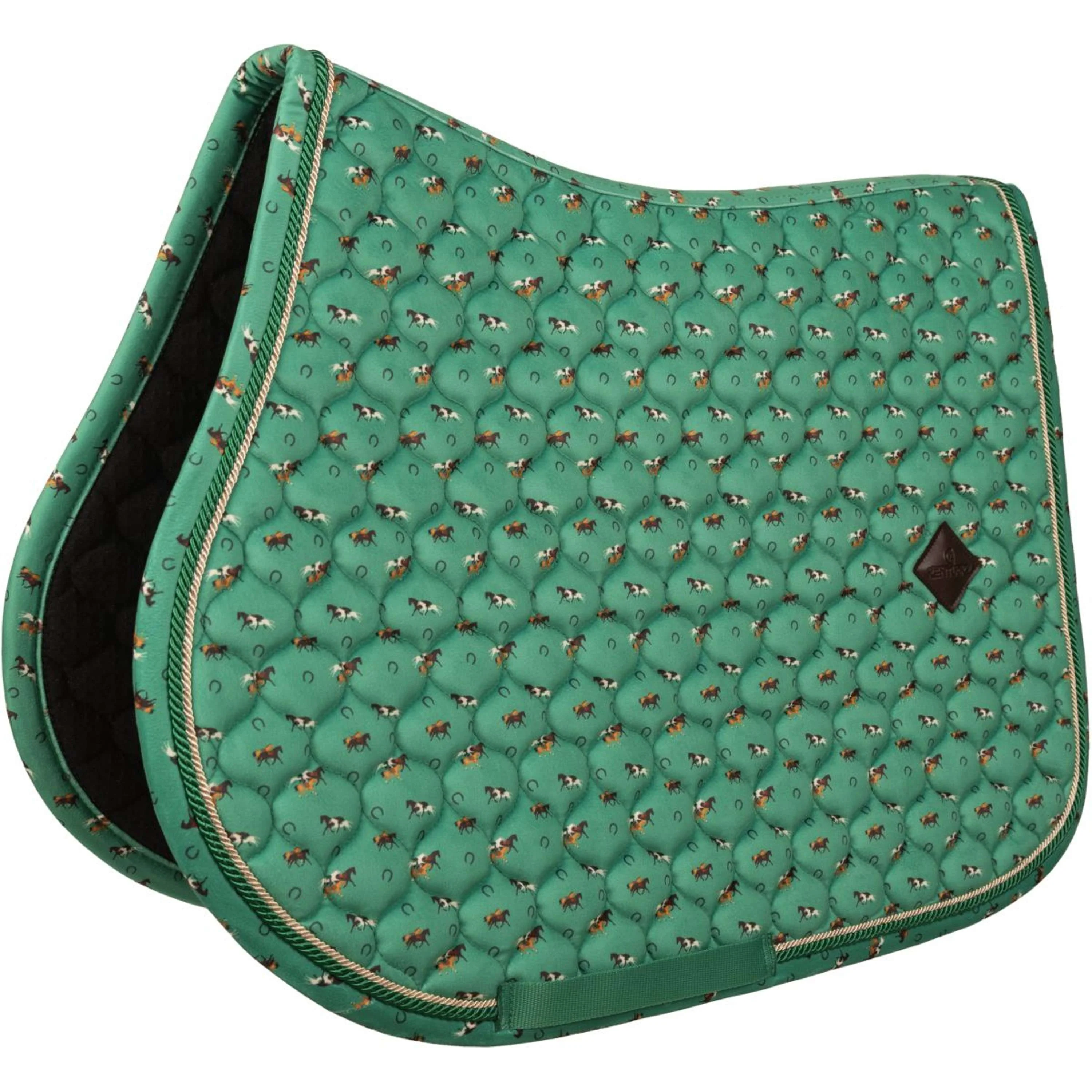 Kentucky Tapis de Selle Velvet Horse Printing Vert