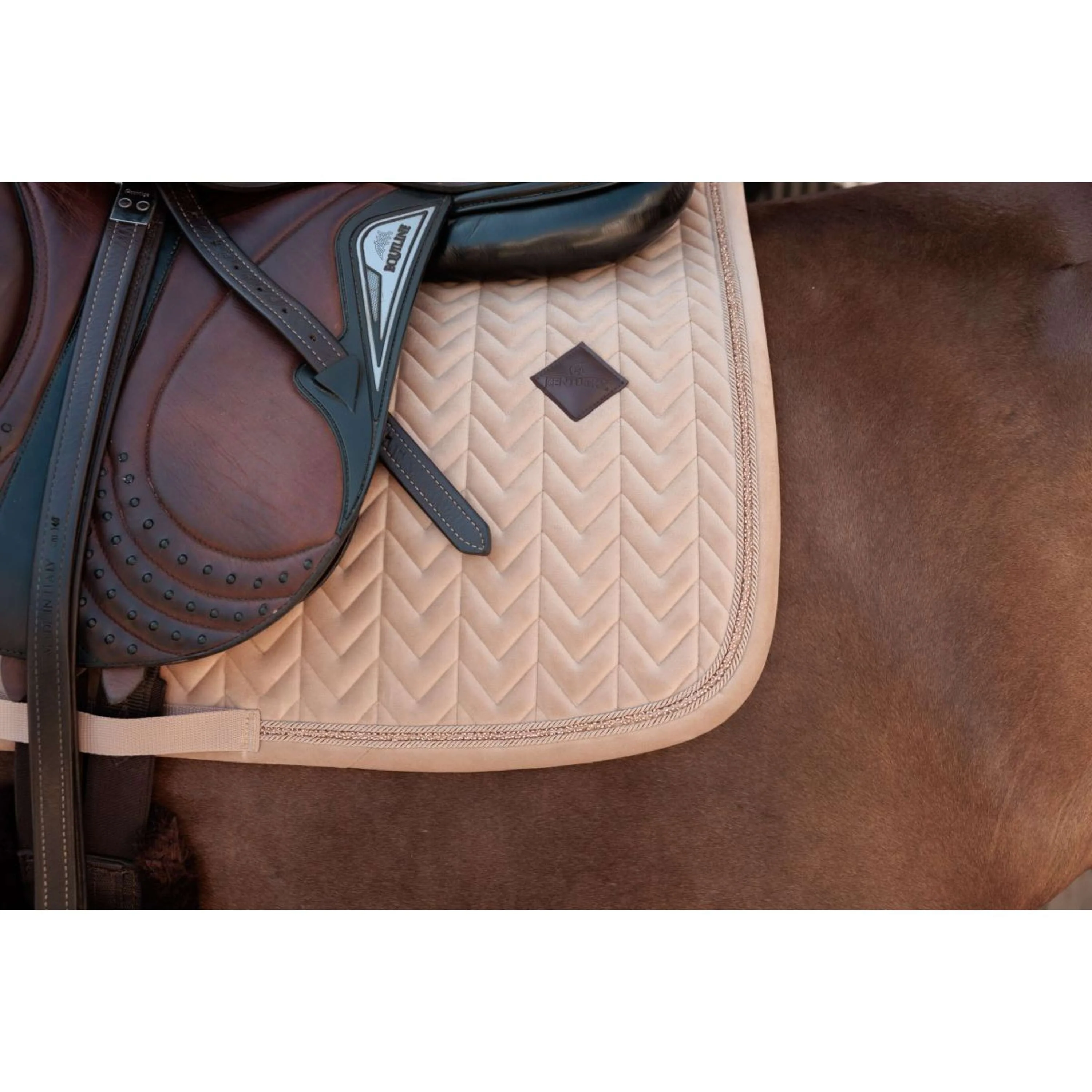 Kentucky Tapis de Selle Velvet Mini Pearls de Saut Beige - Image 6