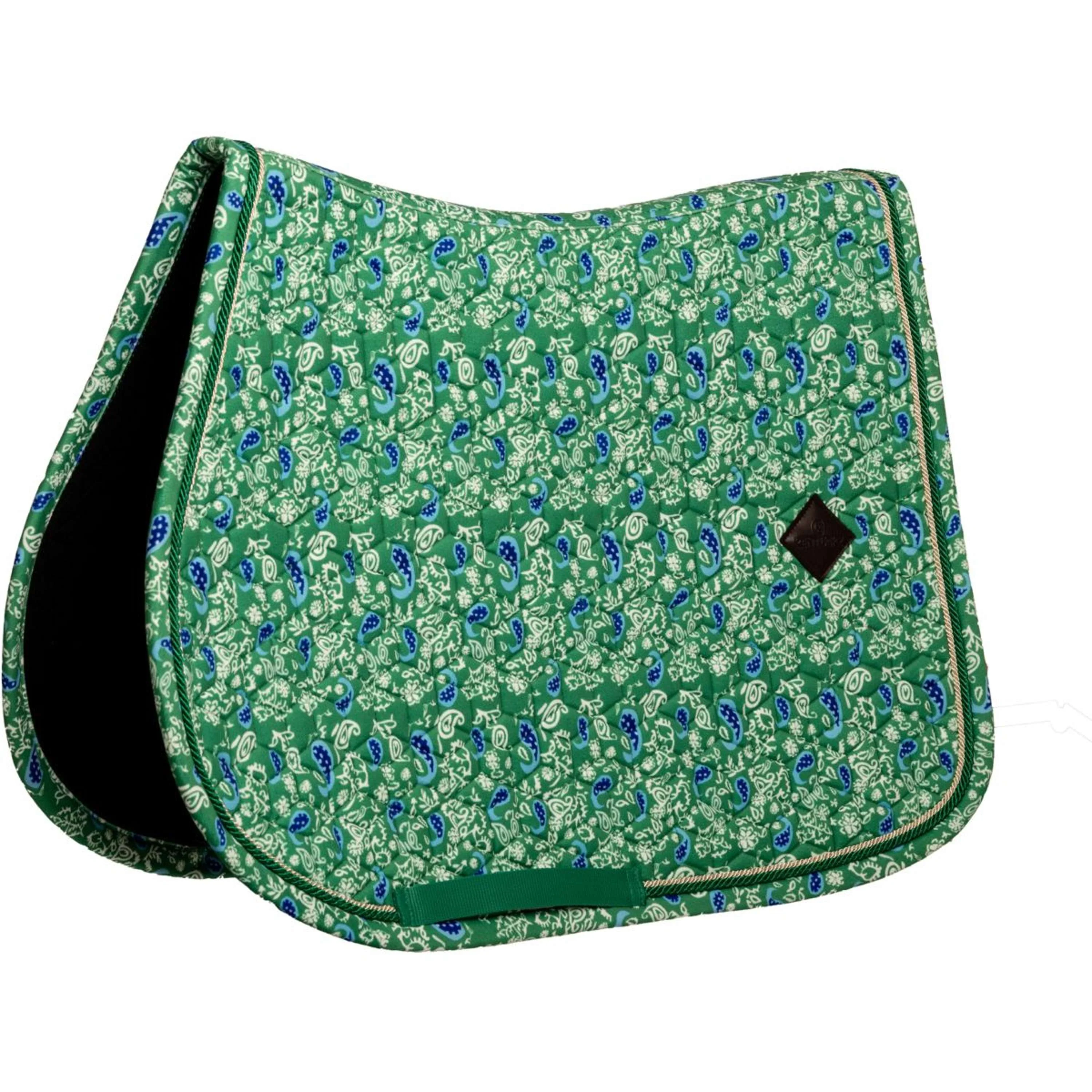 Kentucky Tapis de Selle Velvet Paisley Garden de Saut Vert/Marine