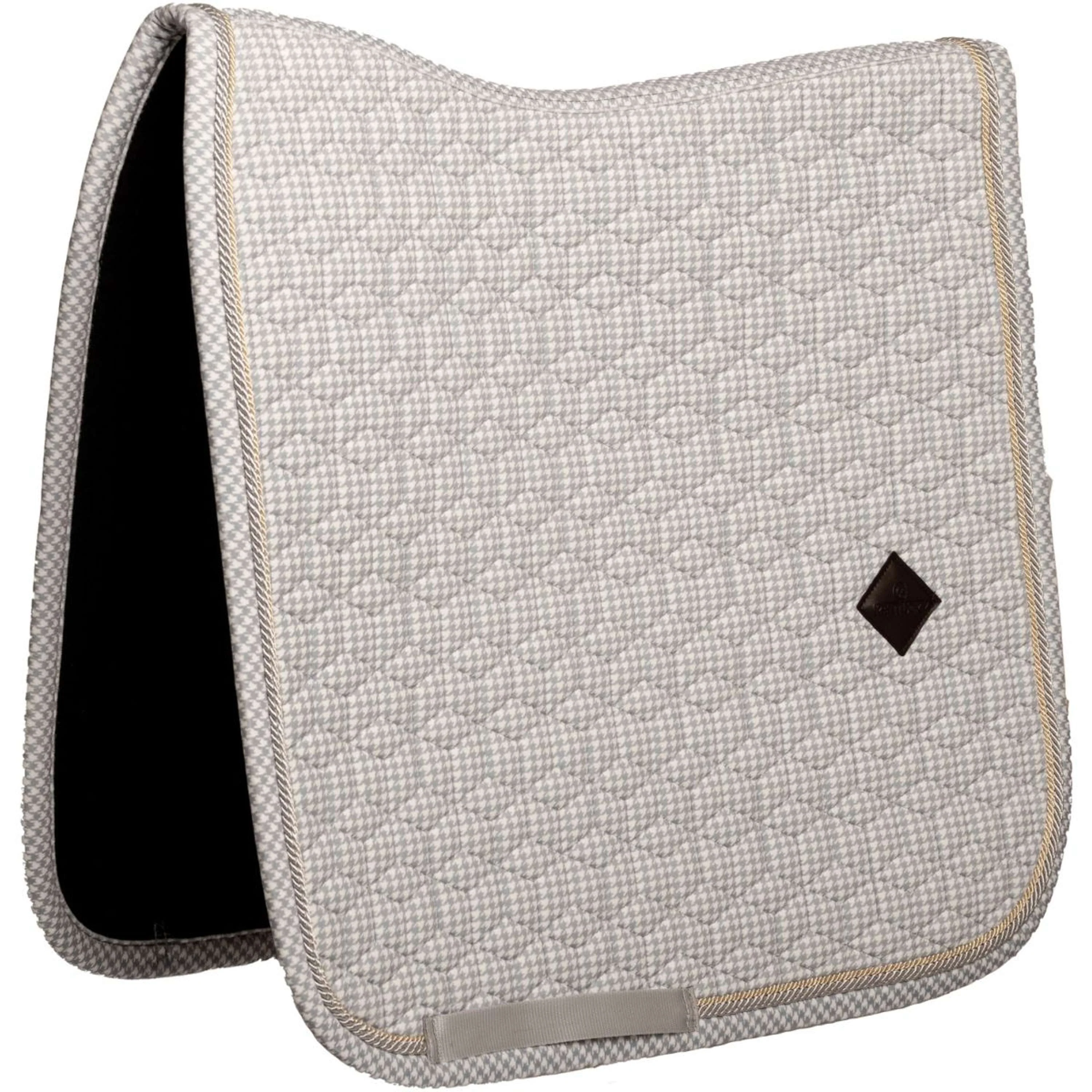 Kentucky Tapis de Selle Velvet Pied de Poule Dressage Gris/Blanc