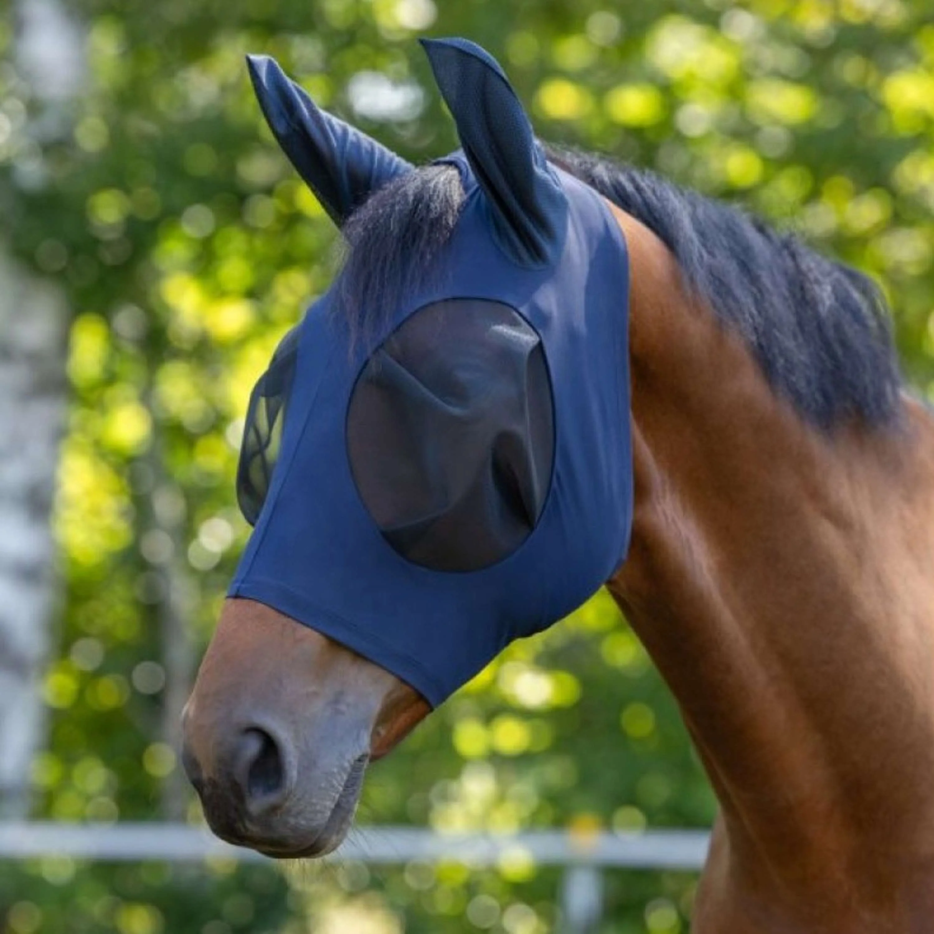 Kerbl Masque Anti-Mouches Fino Stretch Bleu