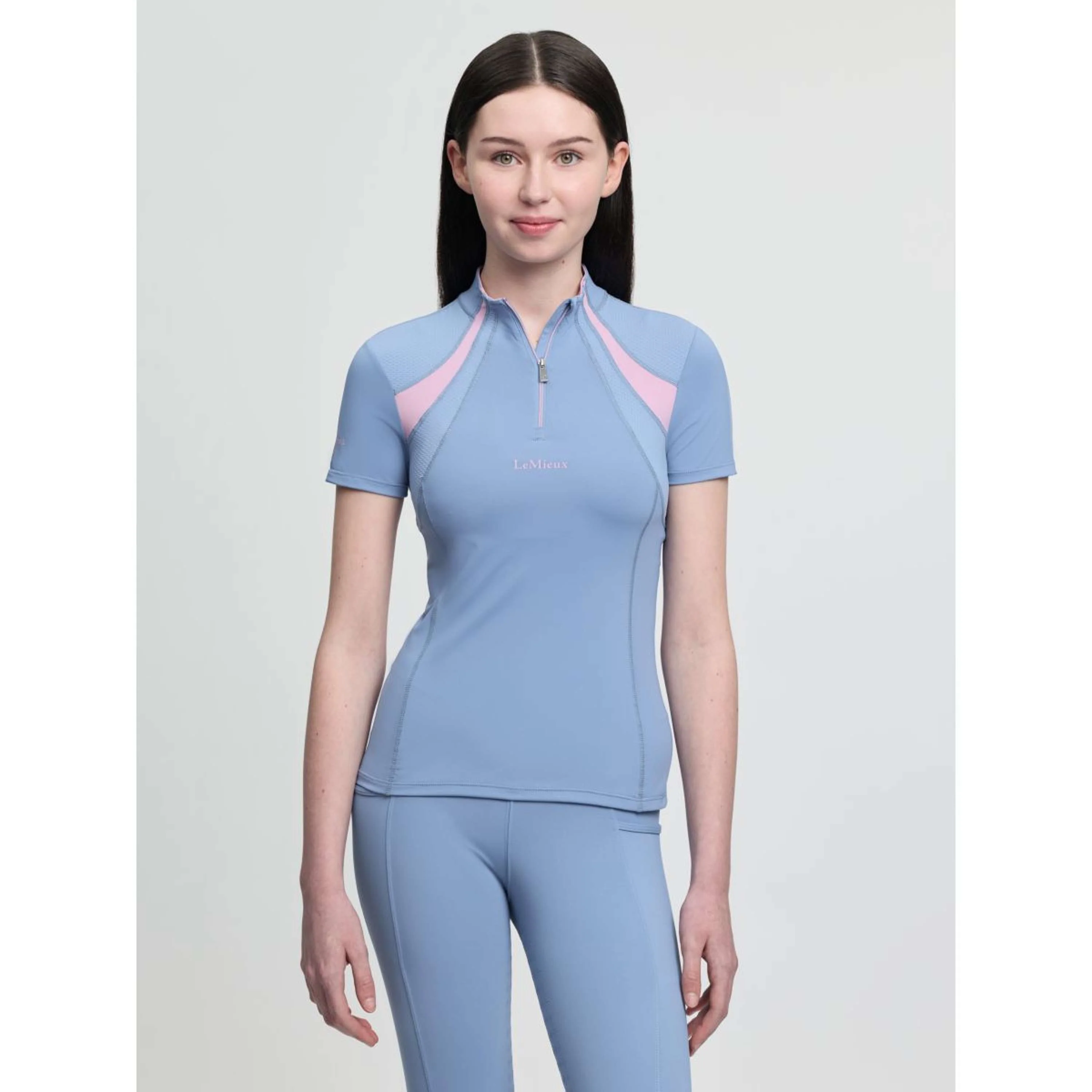 LeMieux Base Layer Young Rider Mia Mesh Powder Blue - Image 3