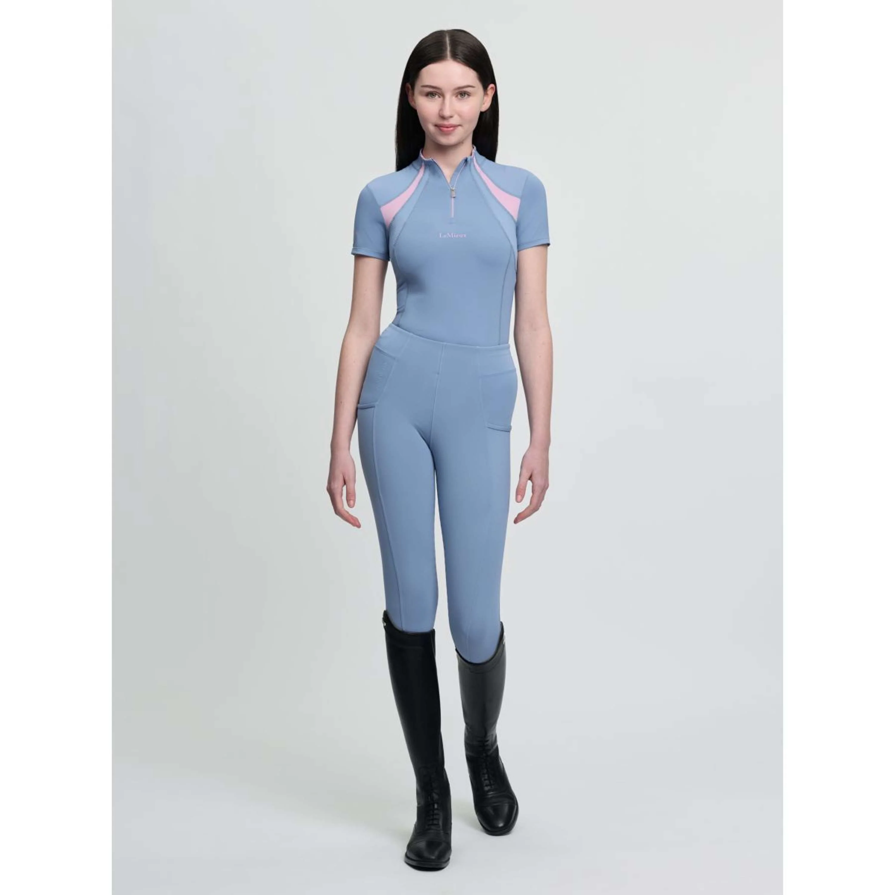 LeMieux Base Layer Young Rider Mia Mesh Powder Blue - Image 4