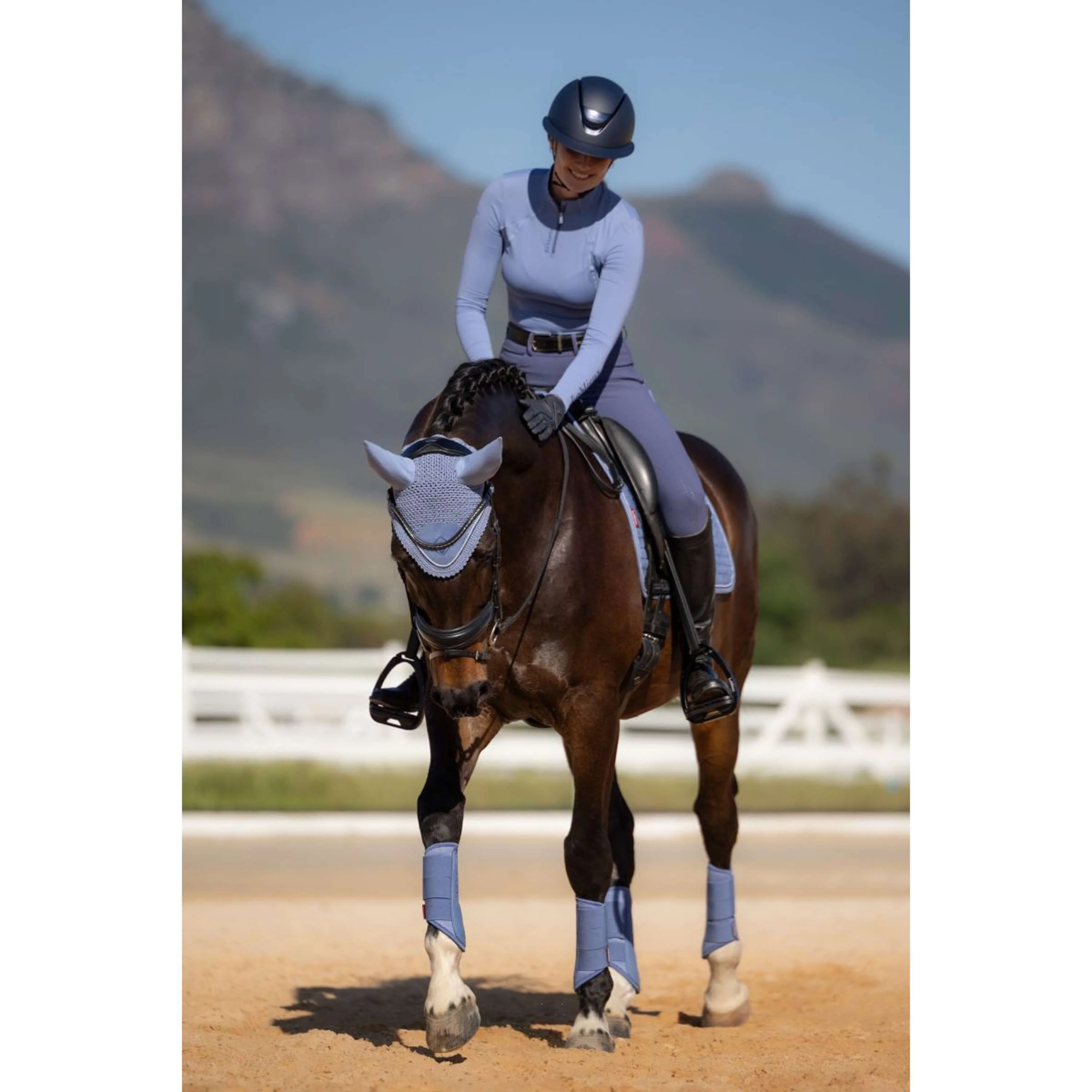 LeMieux Bonnet Anti-Mouches Classic Powder Blue - Image 2