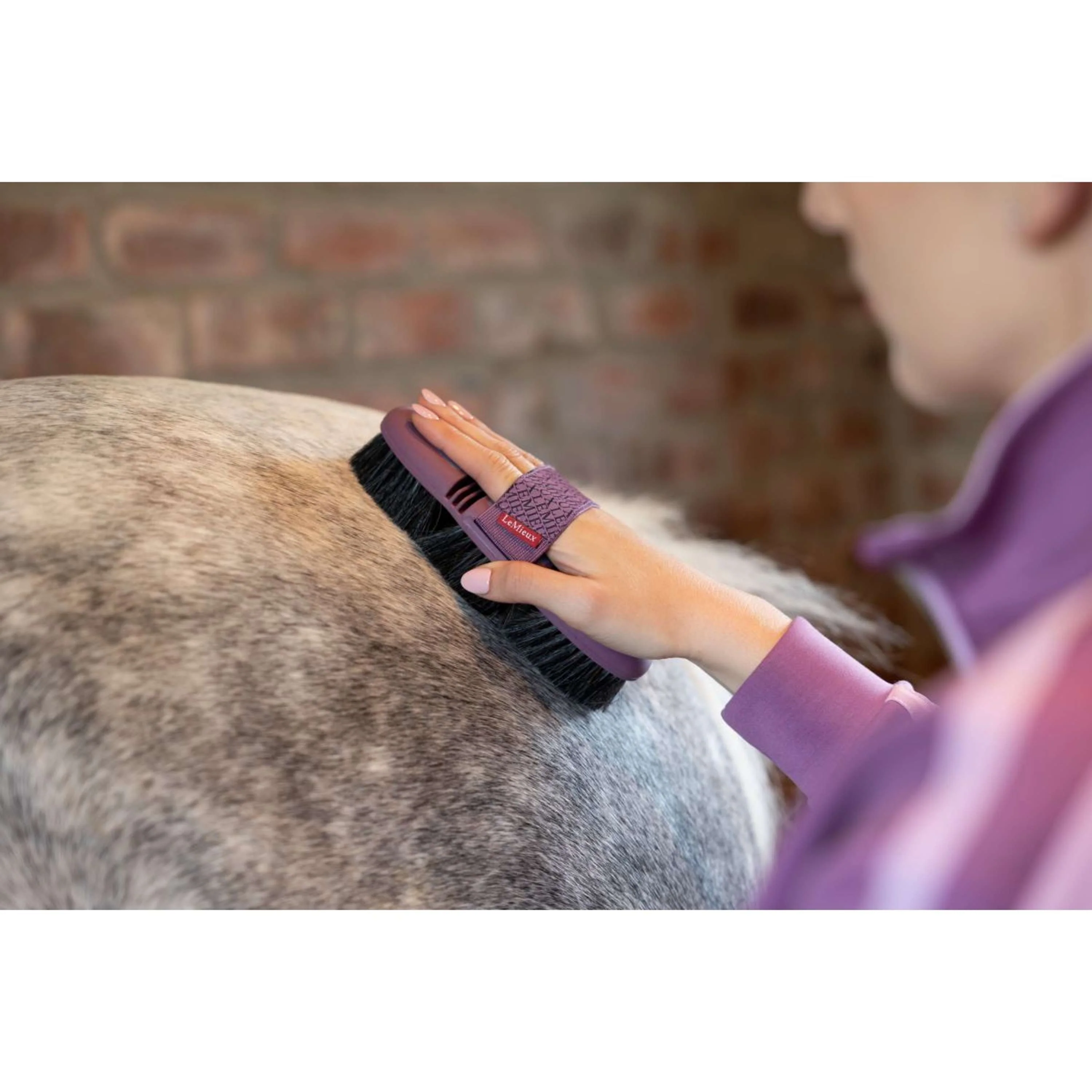 LeMieux Brosse Douce Flexi Crin de Cheval Powder Blue - Image 3