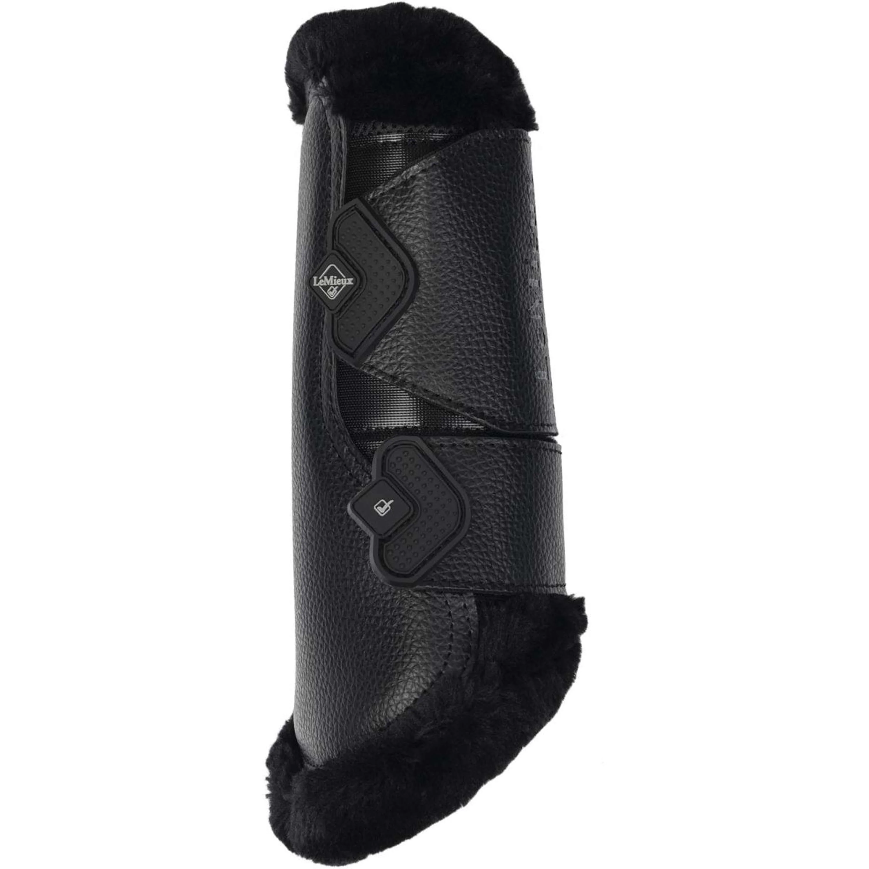 LeMieux Brushing Boots Fleece Edge Mesh Noir - Image 2