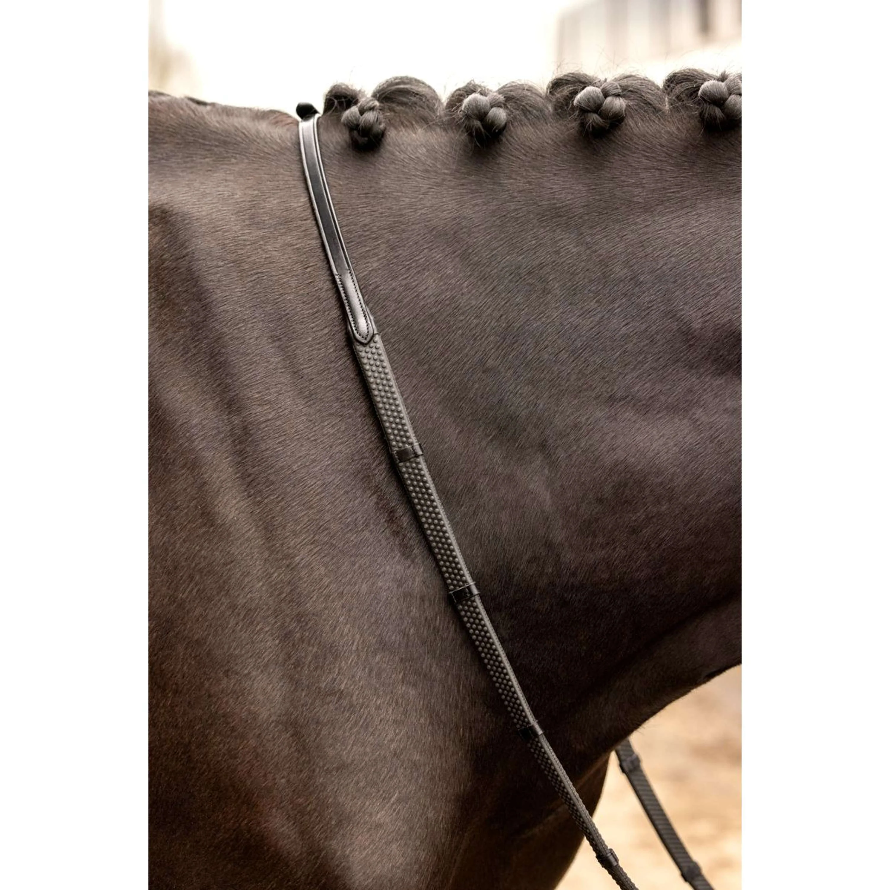 LeMieux Rênes Arika Soft Rubber with Stopper Marron/Laiton - Image 2