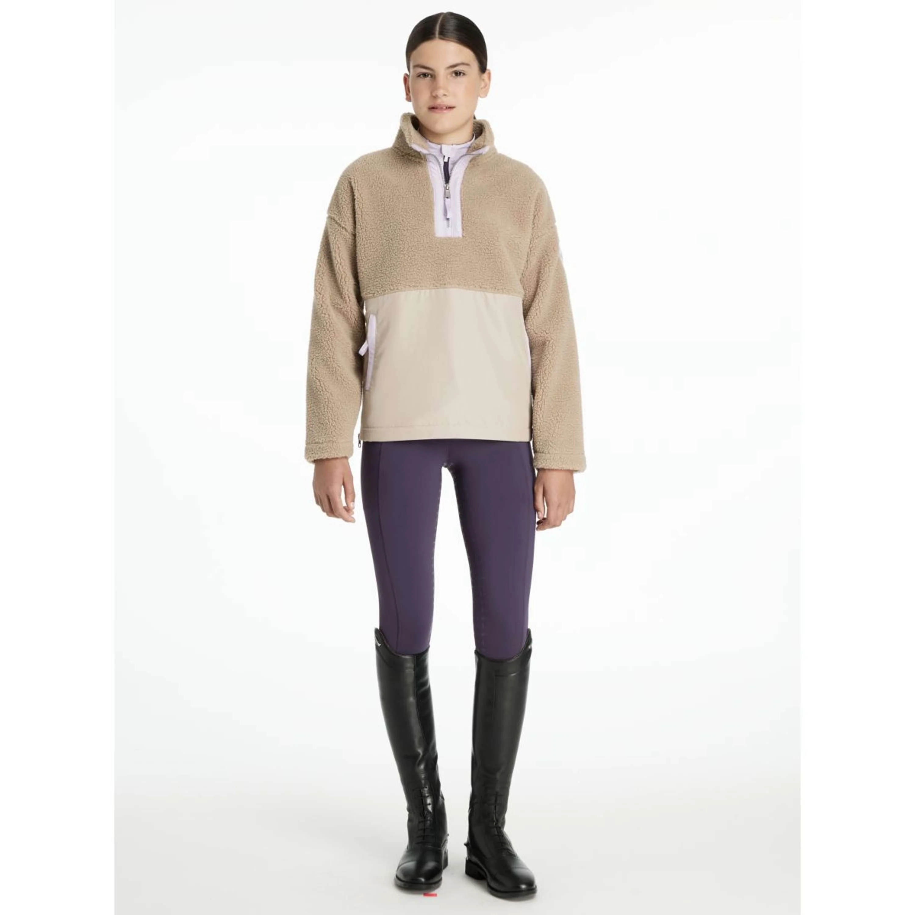 LeMieux Sweater Young Rider Tammy Teddy Fleece Almond