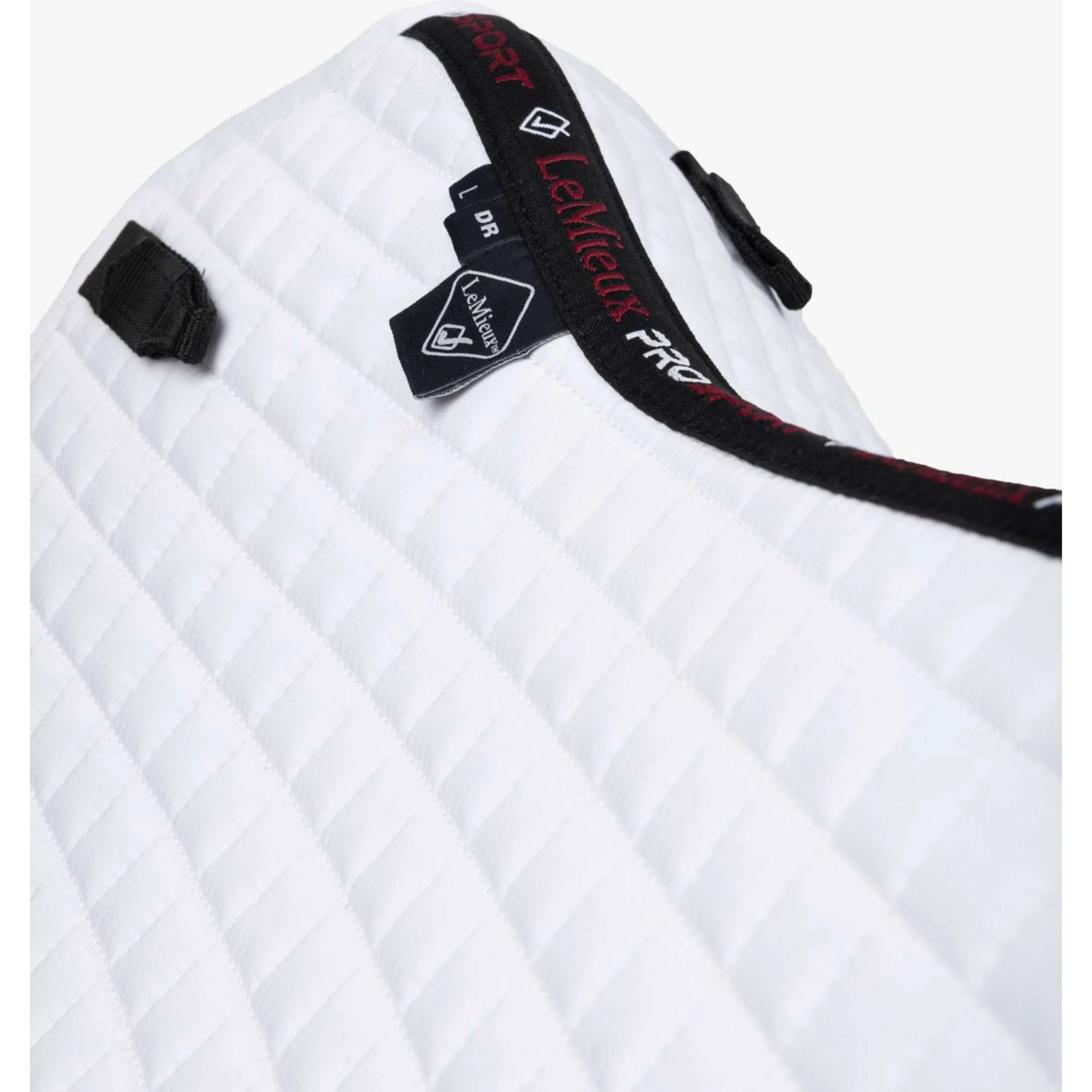 LeMieux Tapis de Selle Prosport Plain Square D-Ring Dressage Blanc - Image 3