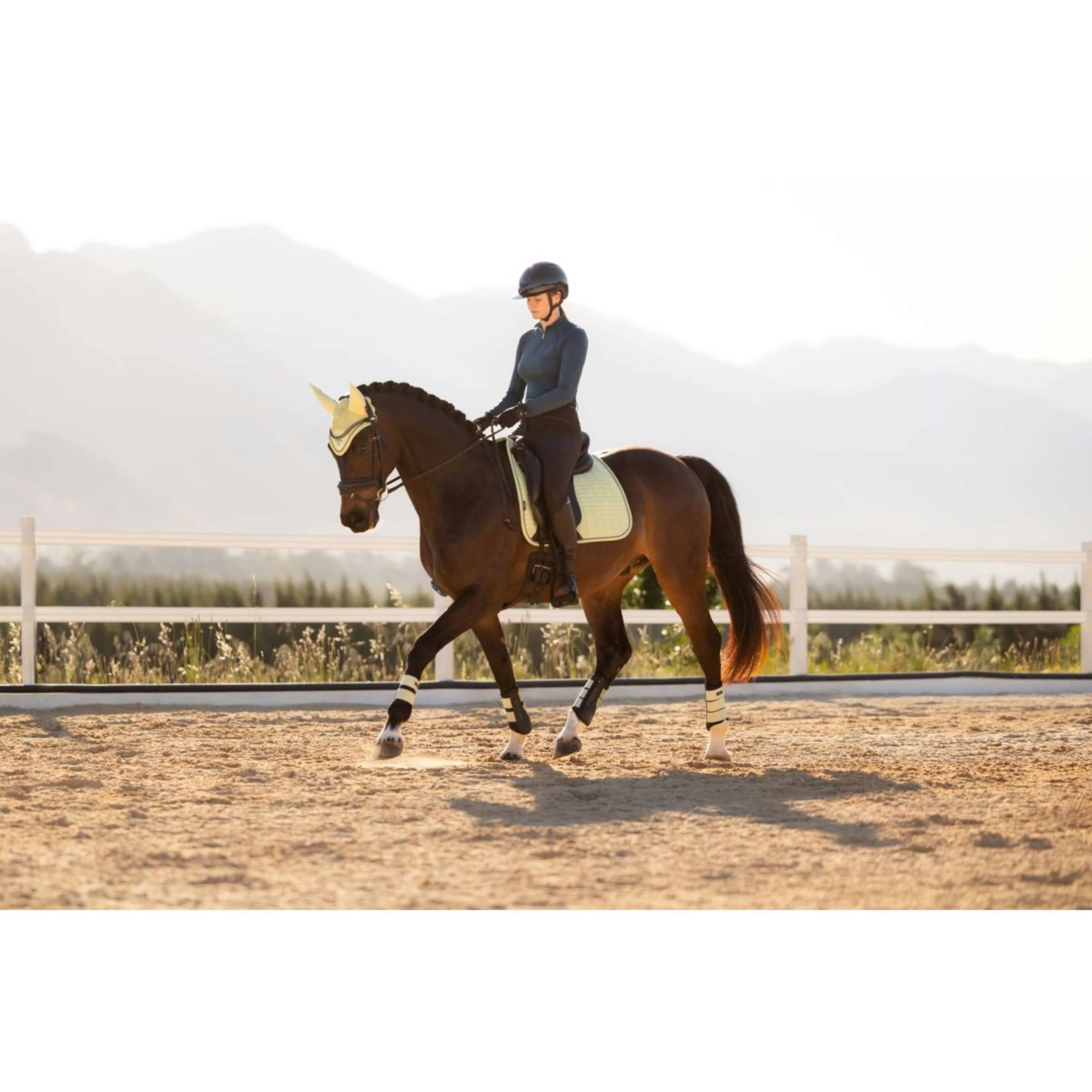 LeMieux Tapis de Selle Suede Square Dressage Macaron - Image 6