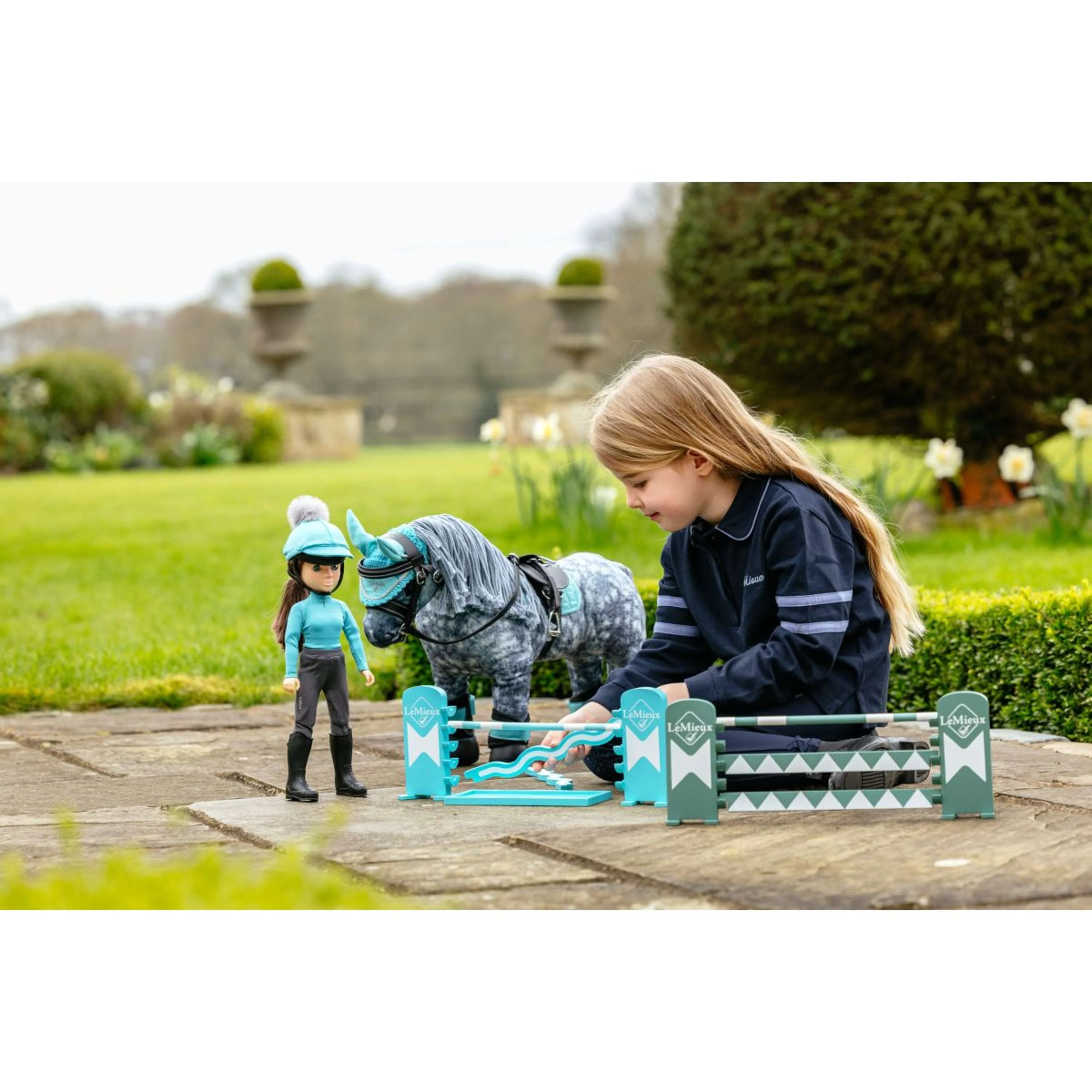 LeMieux Toy Pony Jump Set Azure/Sage/White - Image 3