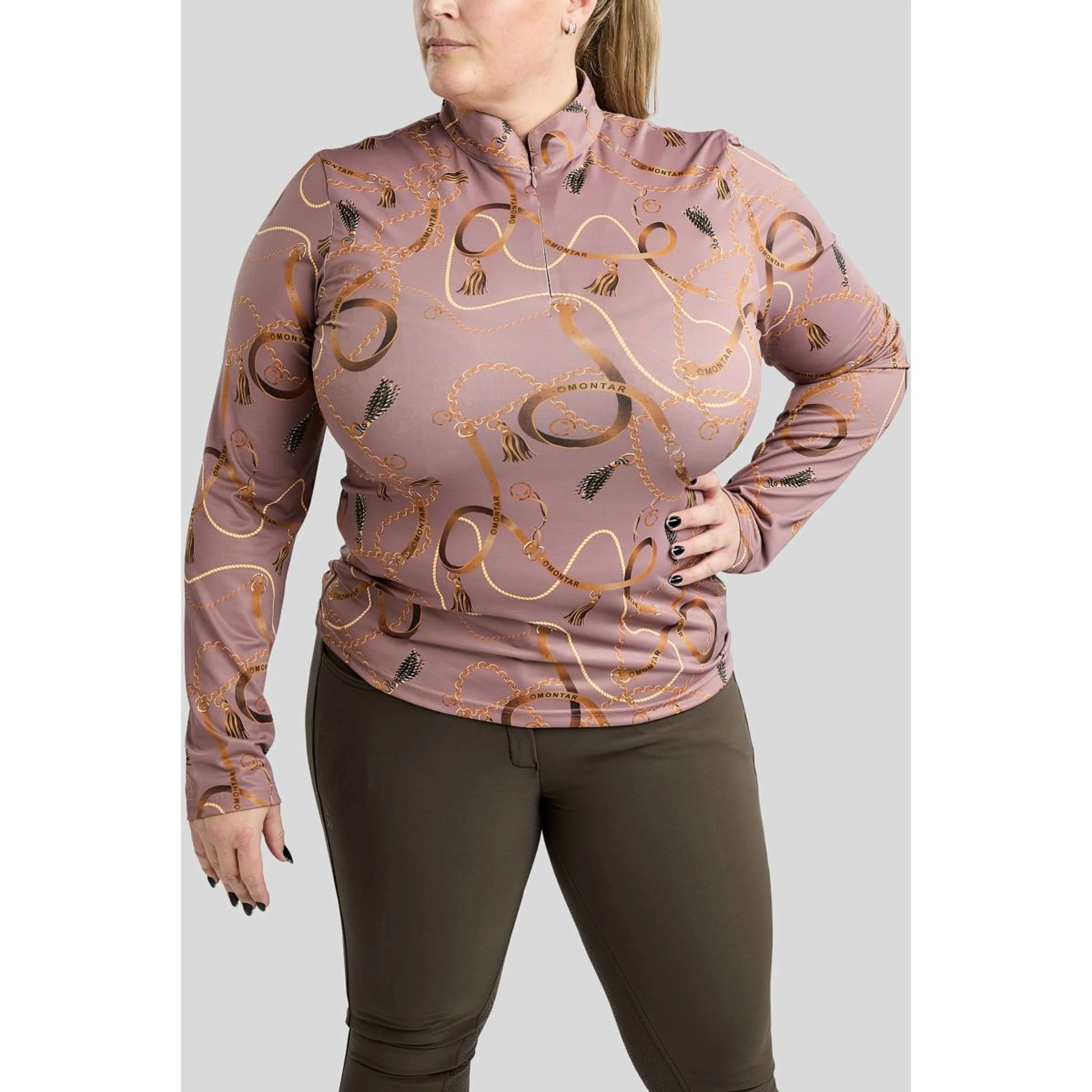 Montar Chemise Haily Bridle Print Curve Longues Manches Dusty Rose