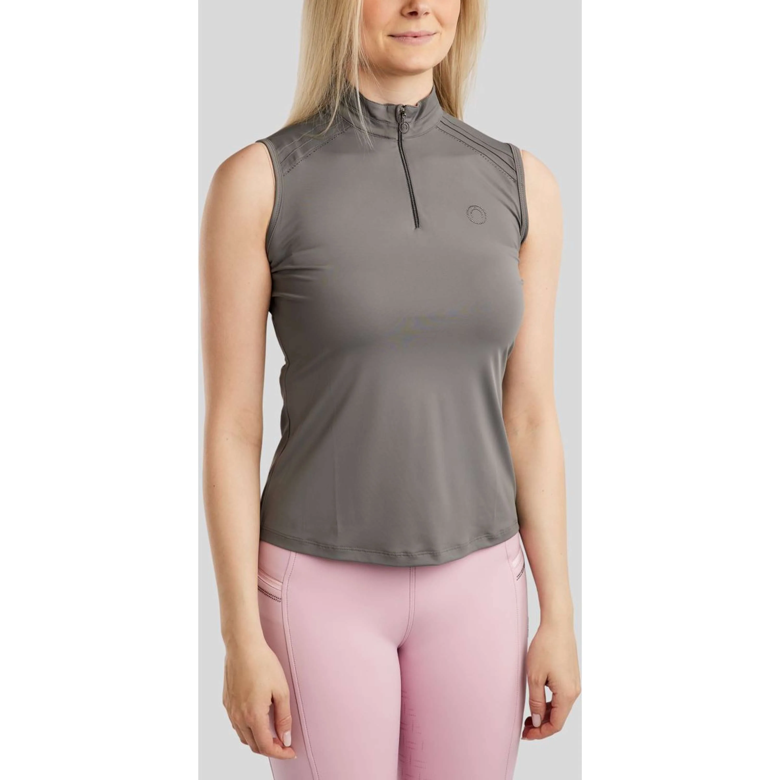 Montar Chemise MoPearl Pintuck Sans Manche Gris