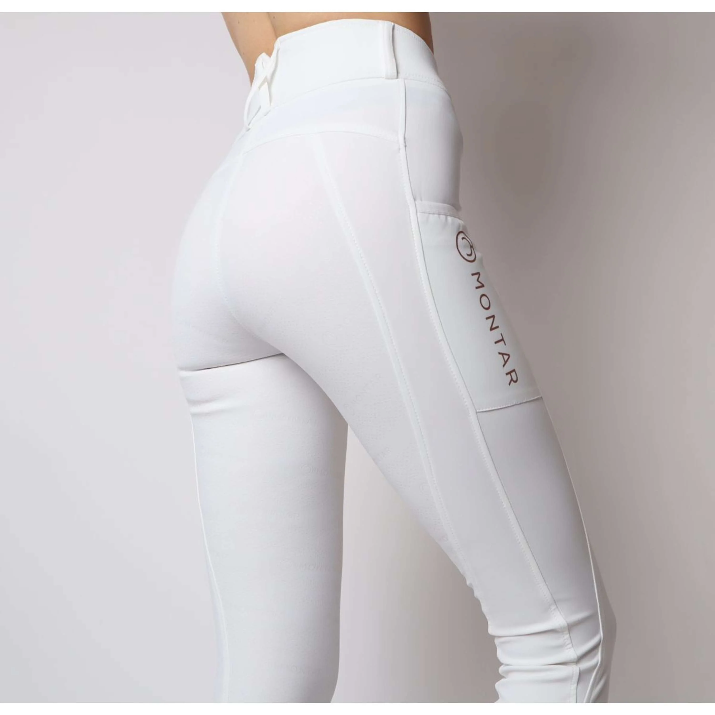 Montar Legging d'Équitation Michelle Rosegold Logo Blanc