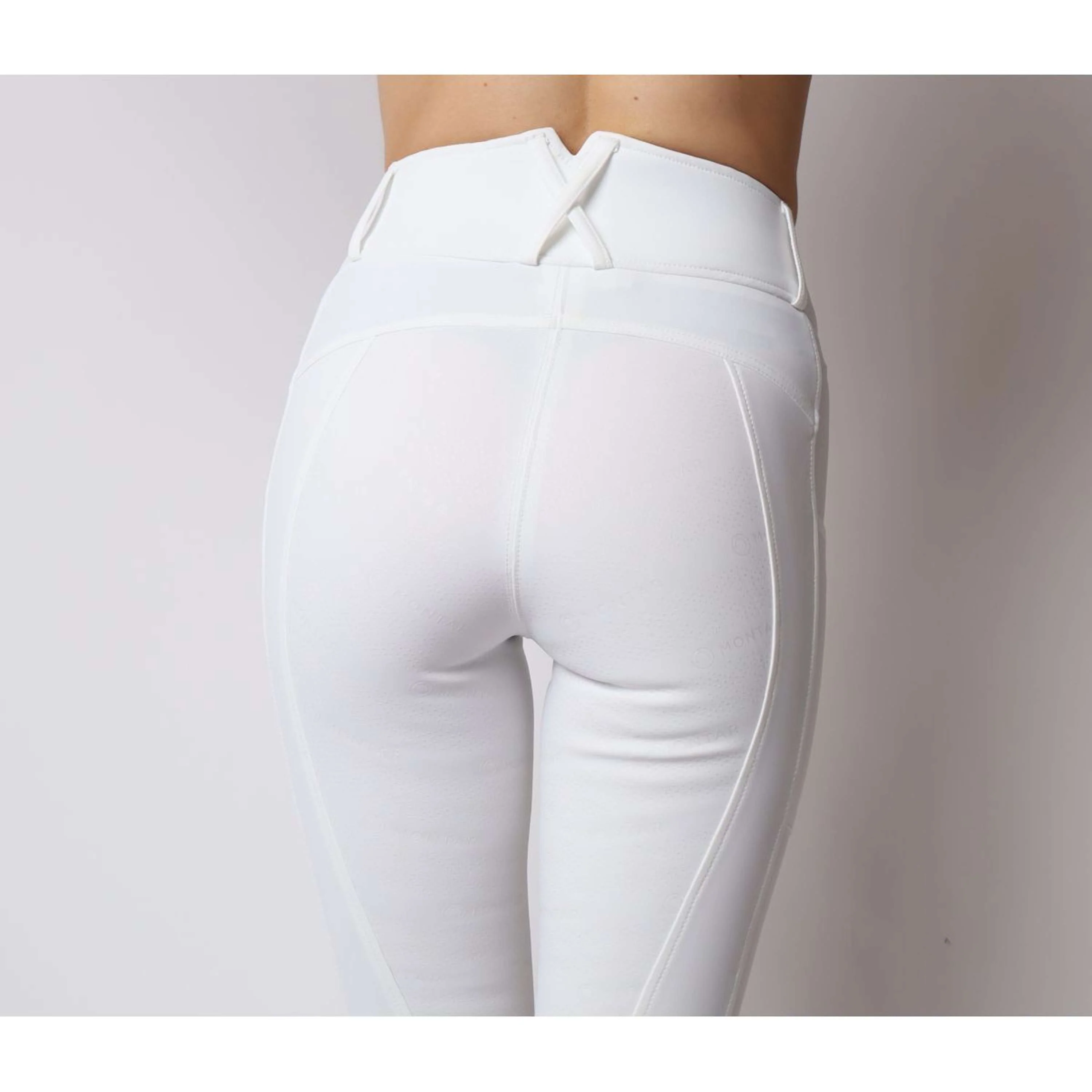 Montar Legging d'Équitation Michelle Rosegold Logo Blanc - Image 5
