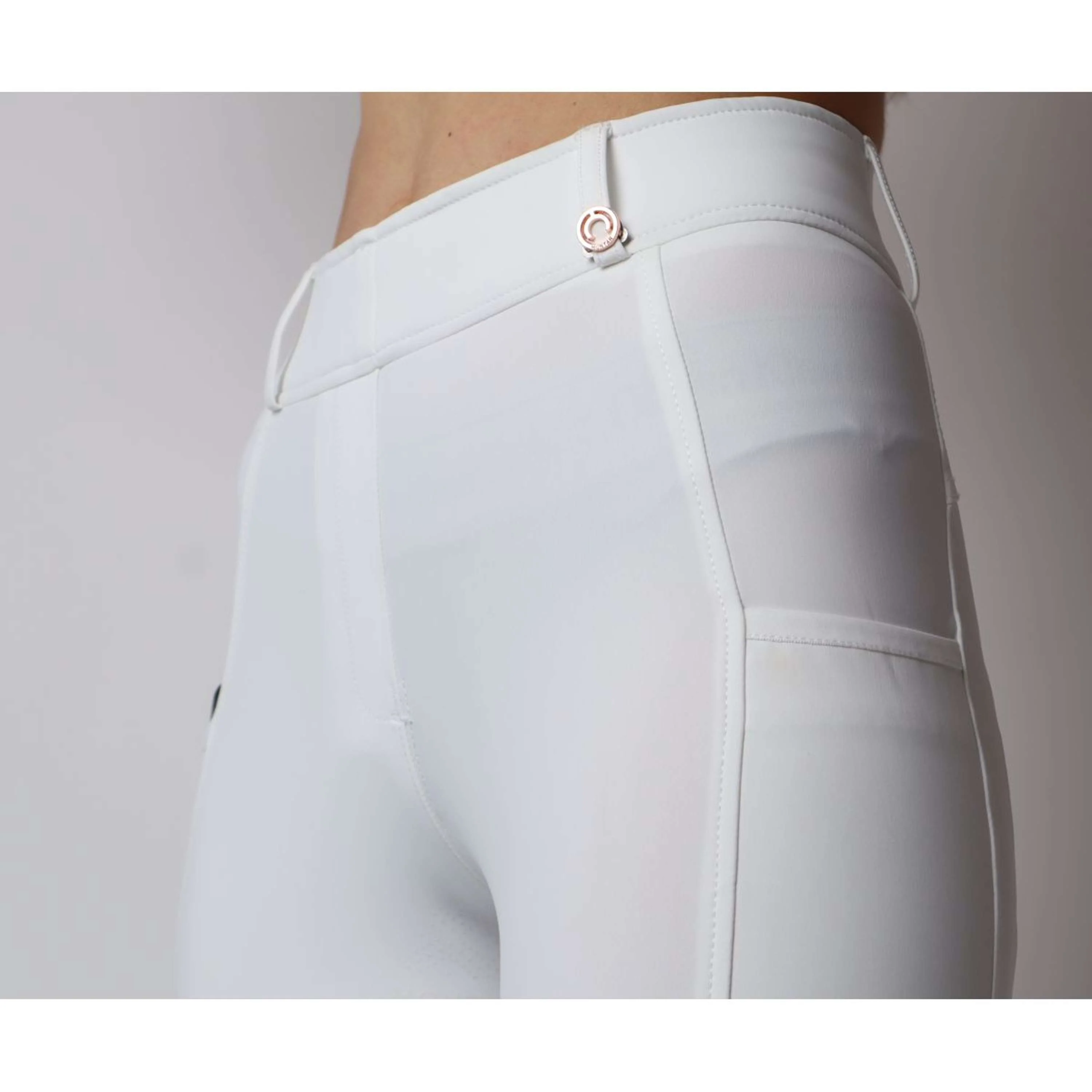 Montar Legging d'Équitation Michelle Rosegold Logo Blanc - Image 6