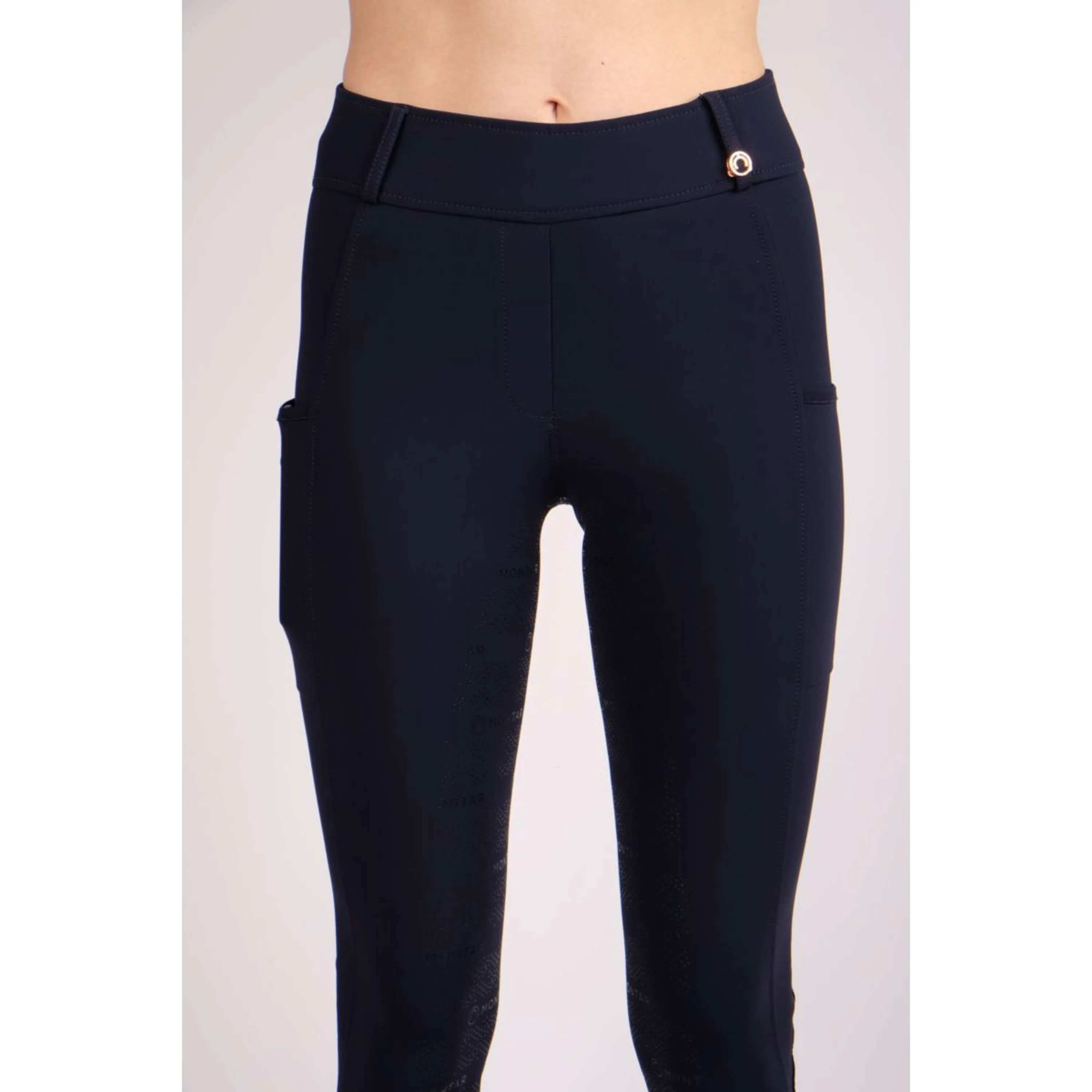 Montar Legging d'Équitation Michelle Rosegold Logo Marin - Image 4