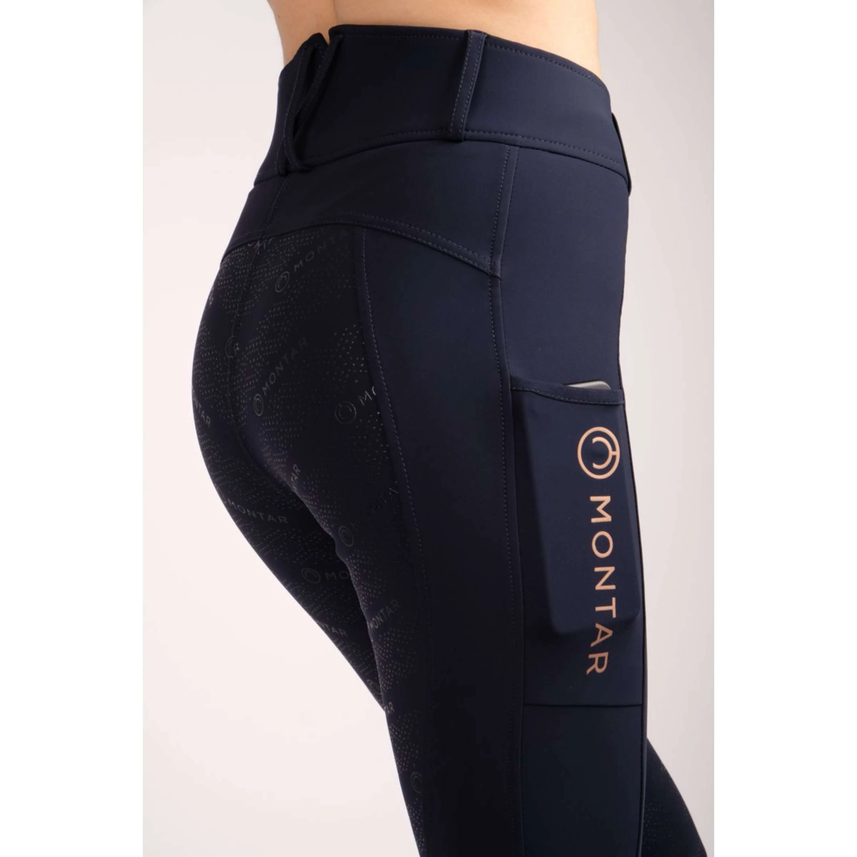 Montar Legging d'Équitation Michelle Rosegold Logo Marin - Image 5