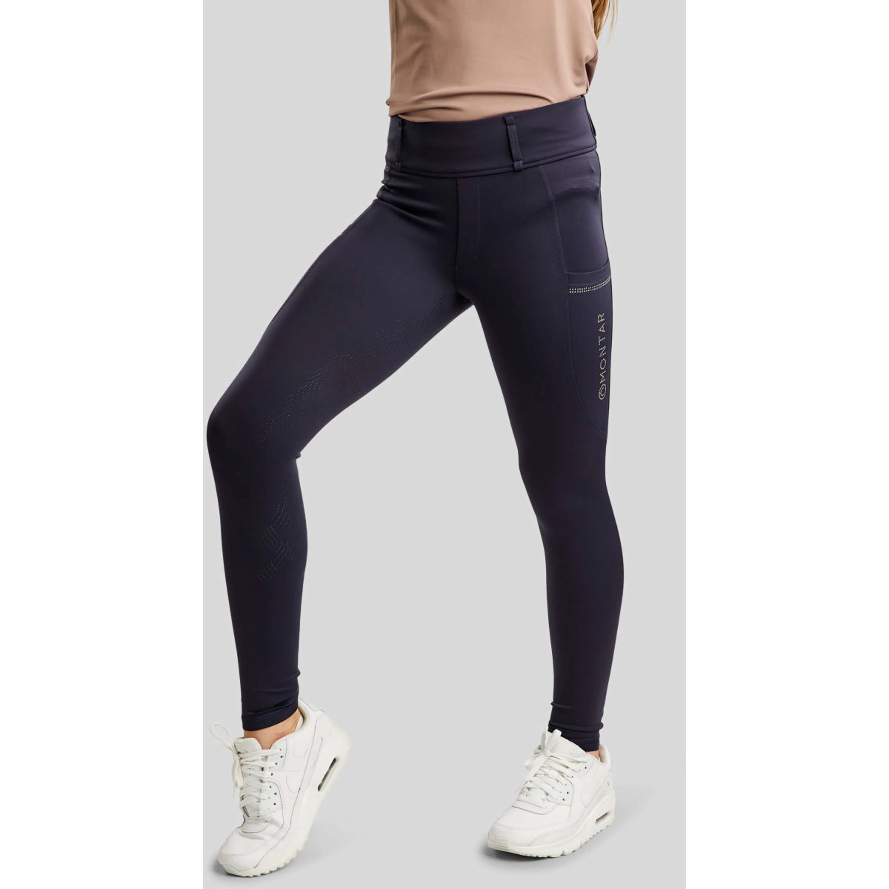 Montar Legging d'Équitation MOEverlisa Kids Full Grip Marin