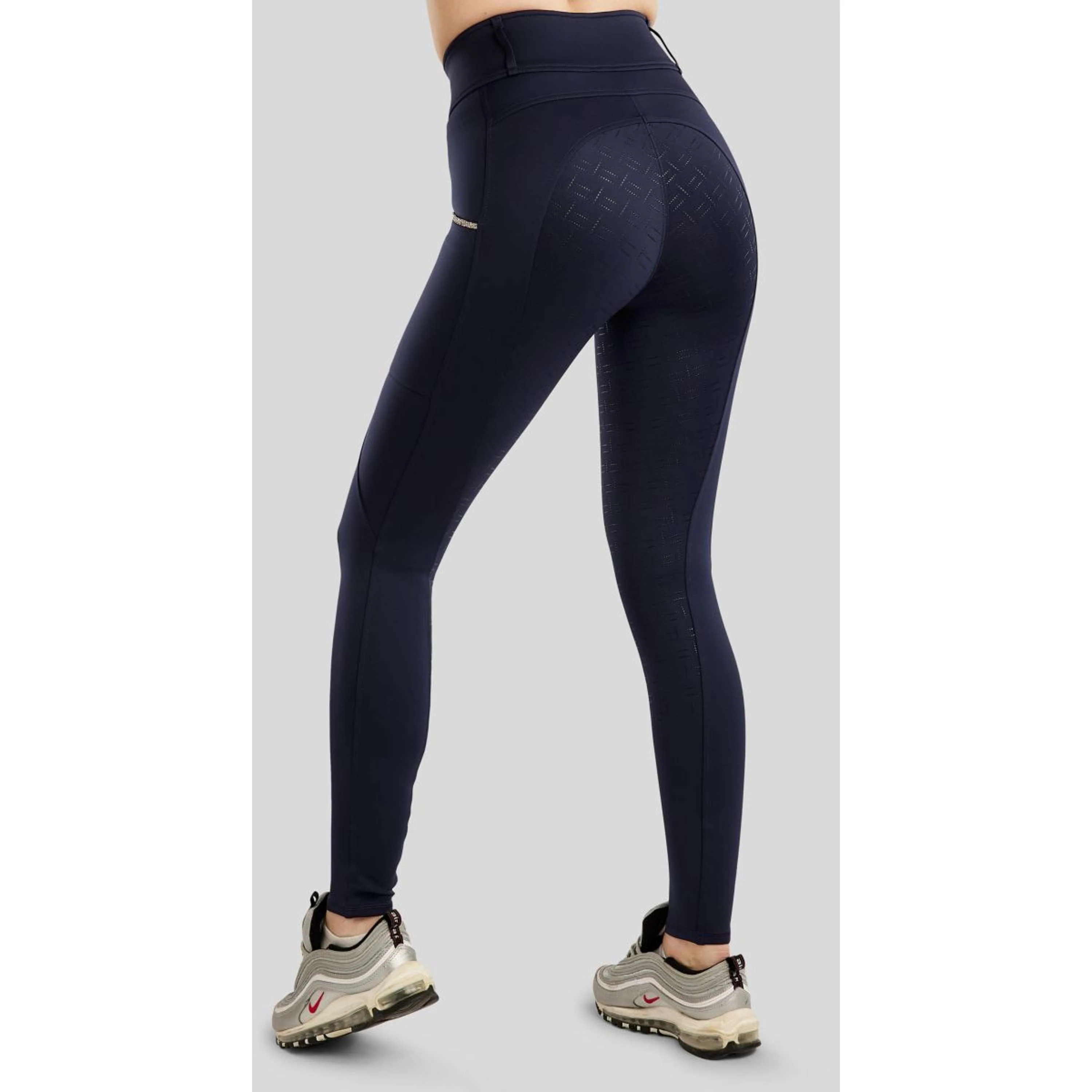 Montar Legging d'Équitation MoLila Champagne Crystals Full Grip Marin