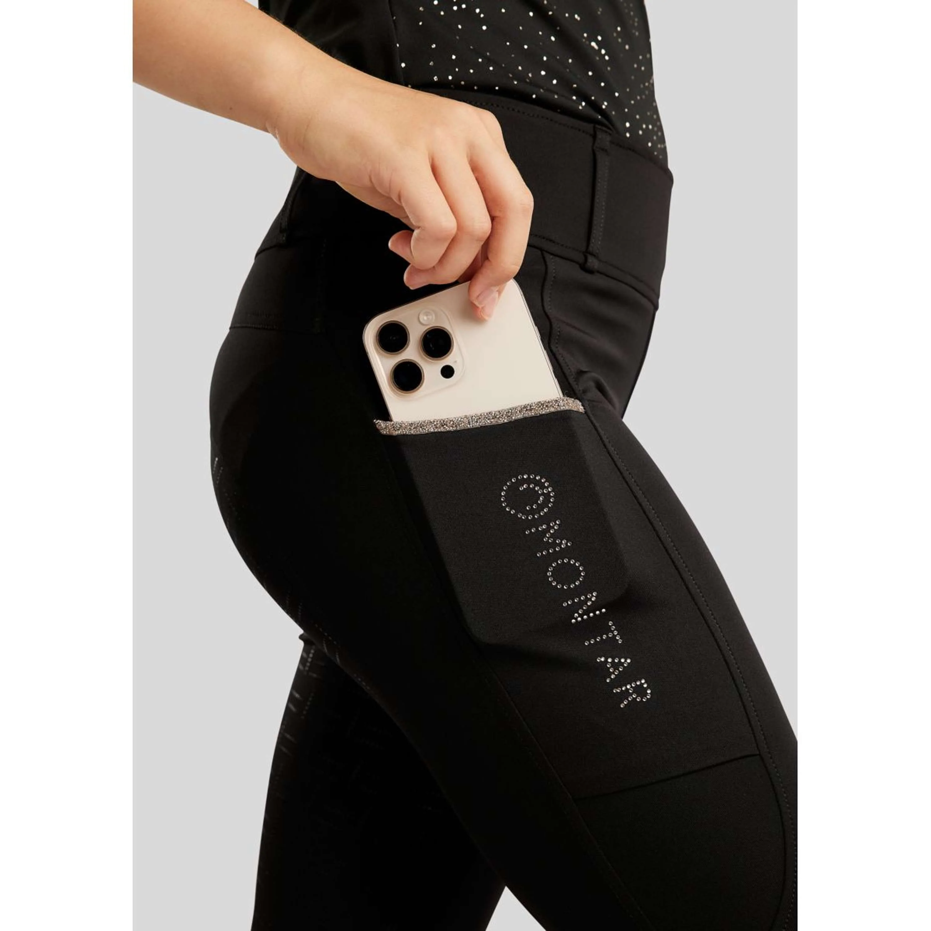 Montar Legging d'Équitation MoLila Champagne Crystals Junior Noir - Image 3