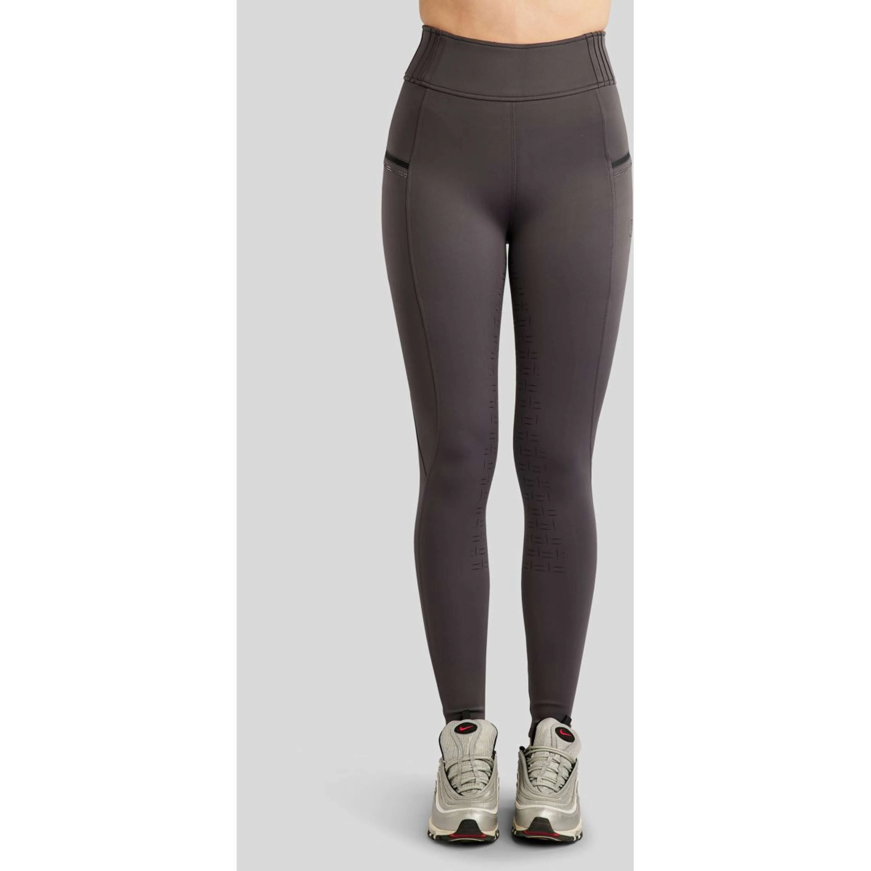 Montar Legging d'Équitation MoPearl Pintuck Full Grip Slate Grey - Image 2