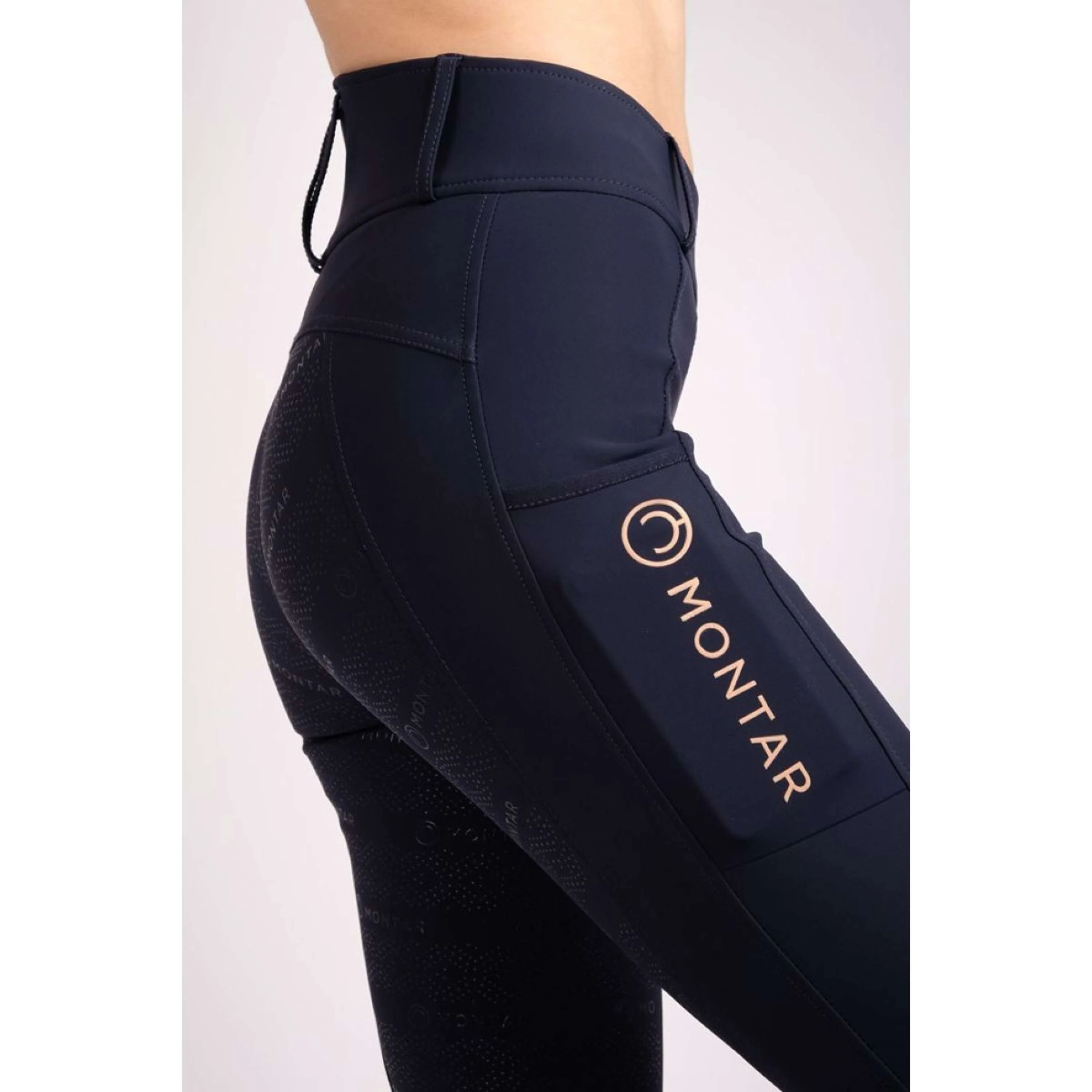 Montar Legging d'Équitation Rosegold Logo Junior Marin - Image 3
