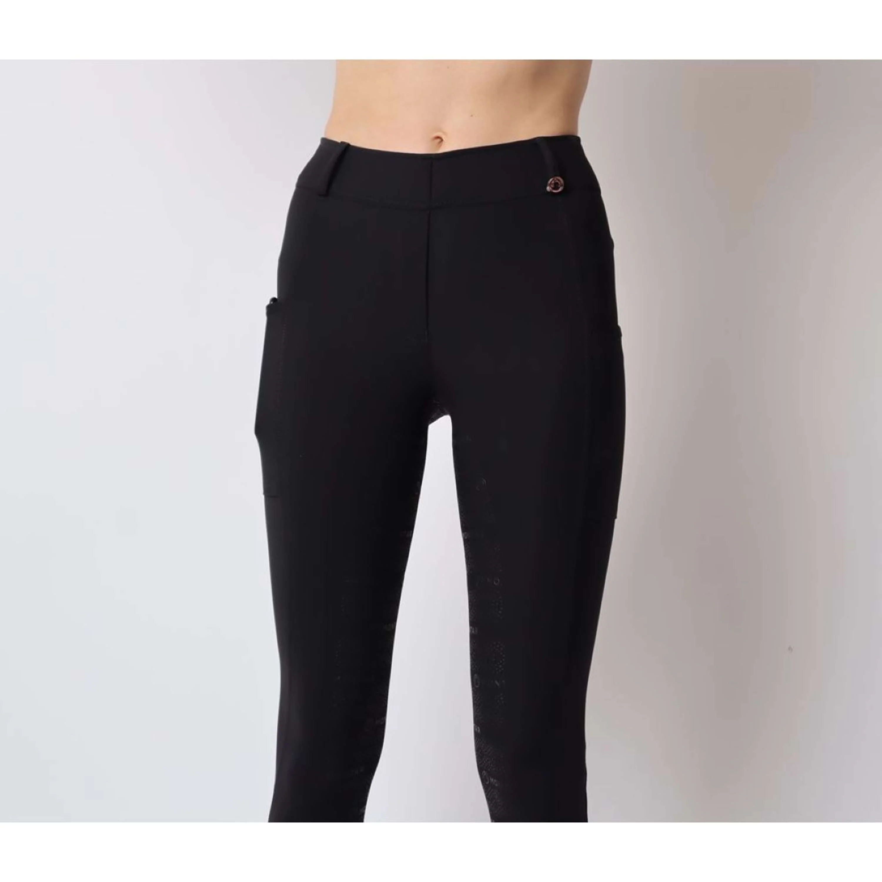 Montar Legging d'Équitation Rosegold Logo Junior Noir - Image 3
