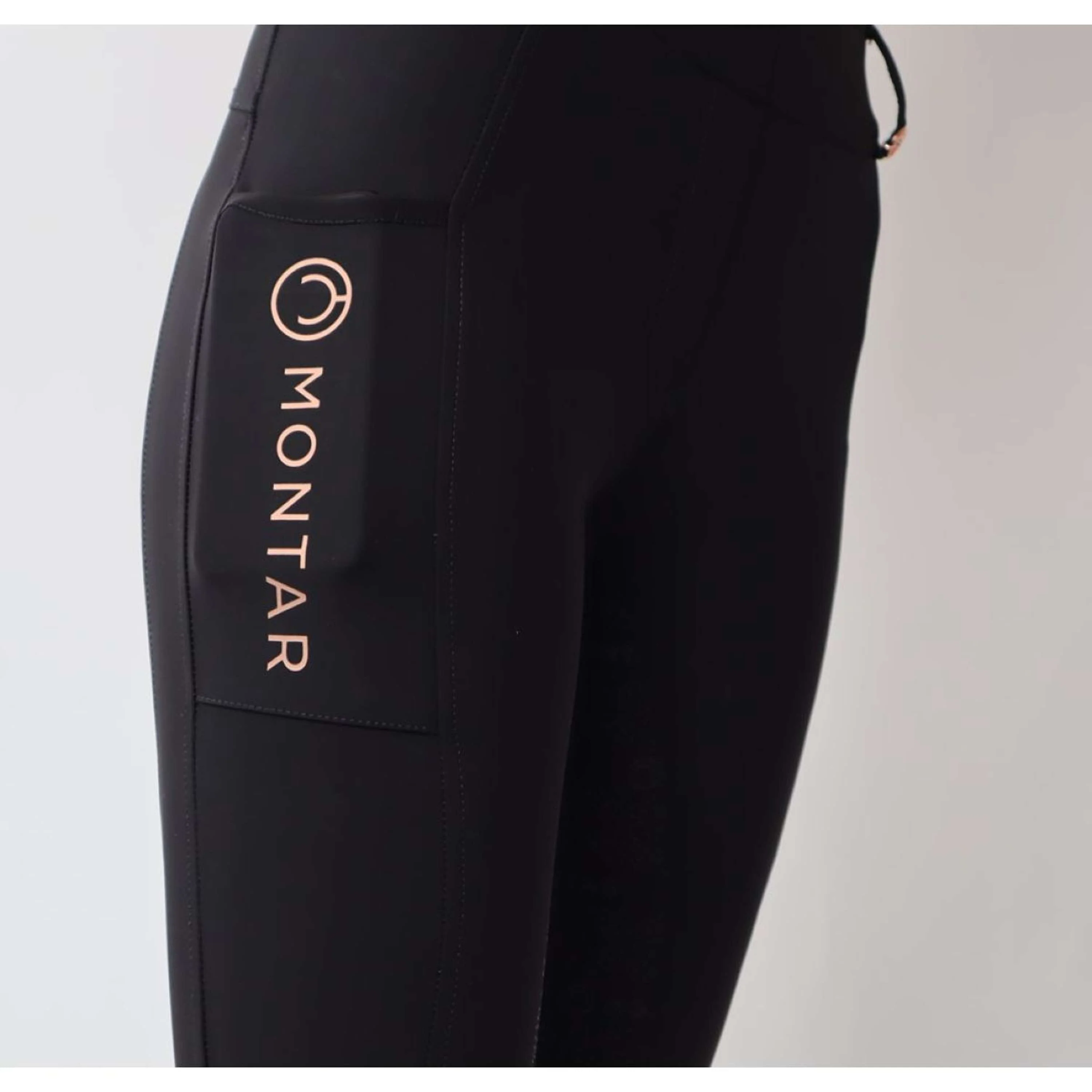 Montar Legging d'Équitation Rosegold Logo Junior Noir - Image 5