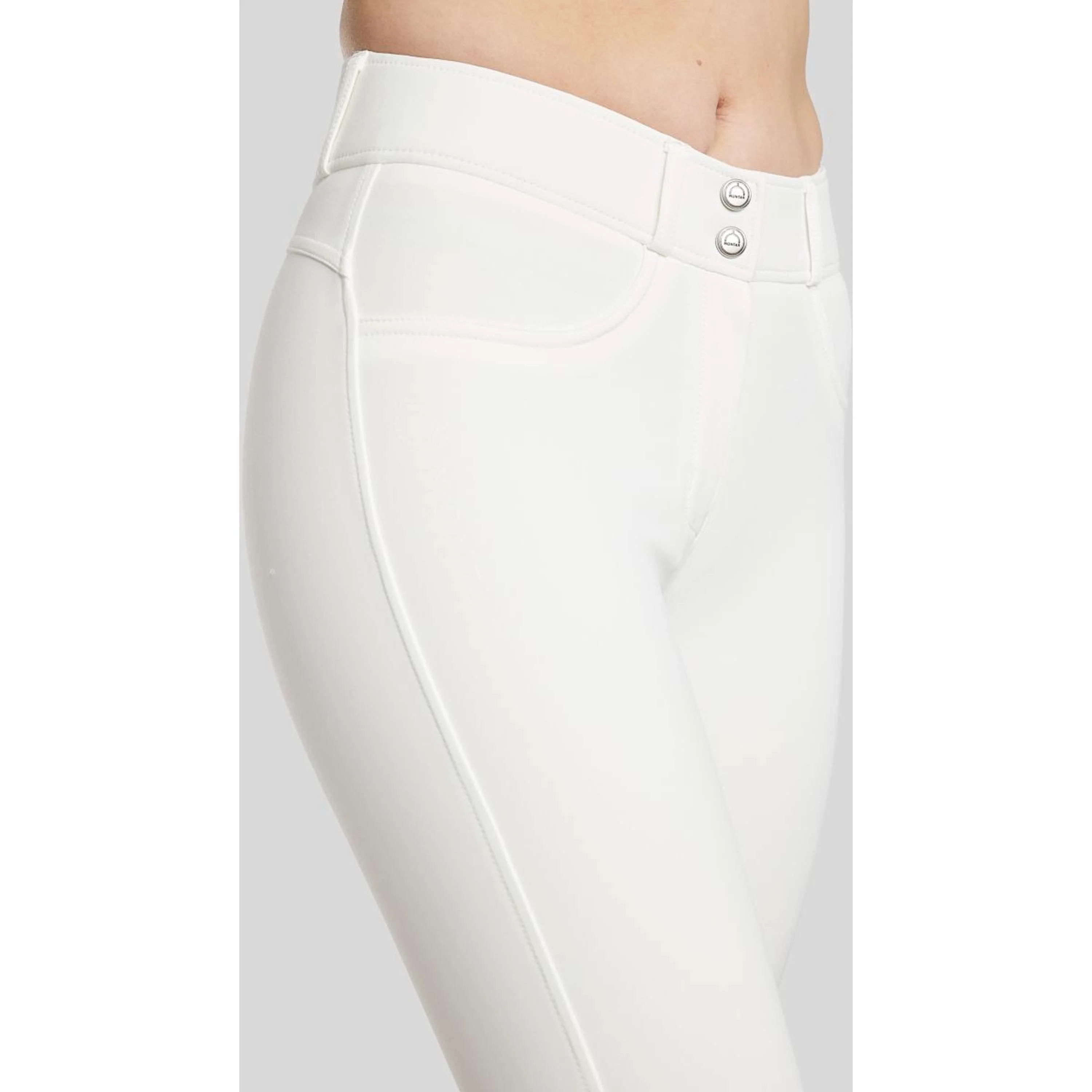 Montar Pantalon d'Équitation Megan Yati Highwaist Full Grip Blanc - Image 3