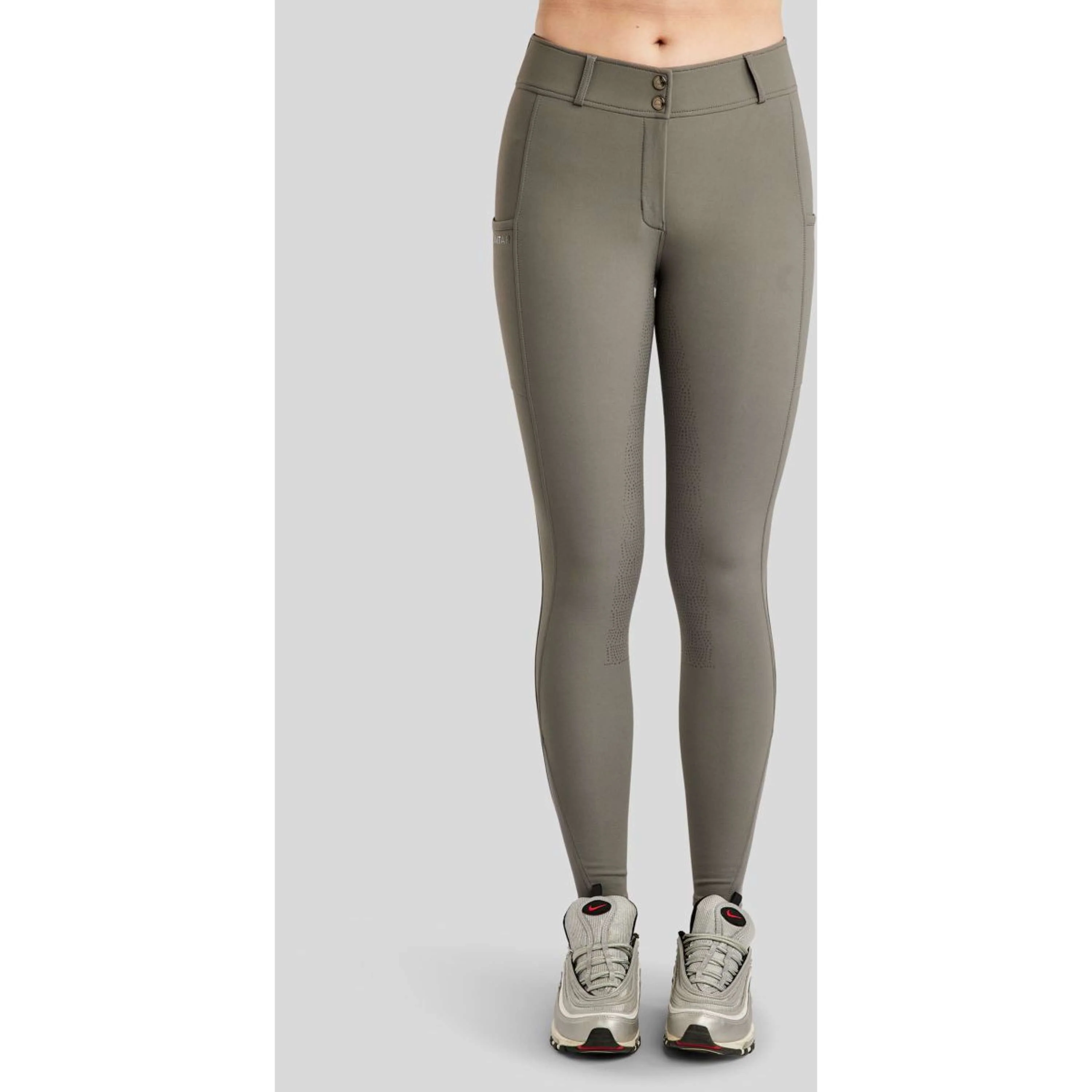 Montar Pantalon d'Équitation Megan Full Grip Gris - Image 2