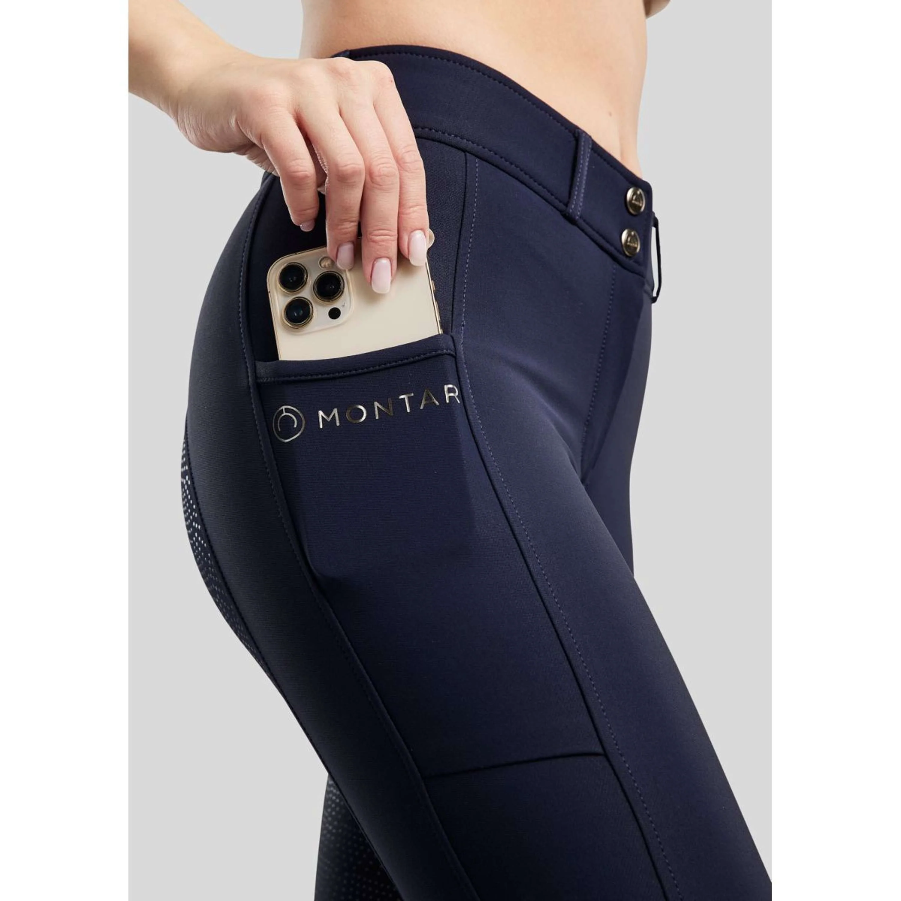 Montar Pantalon d'Équitation Megan Full Grip Marin - Image 4