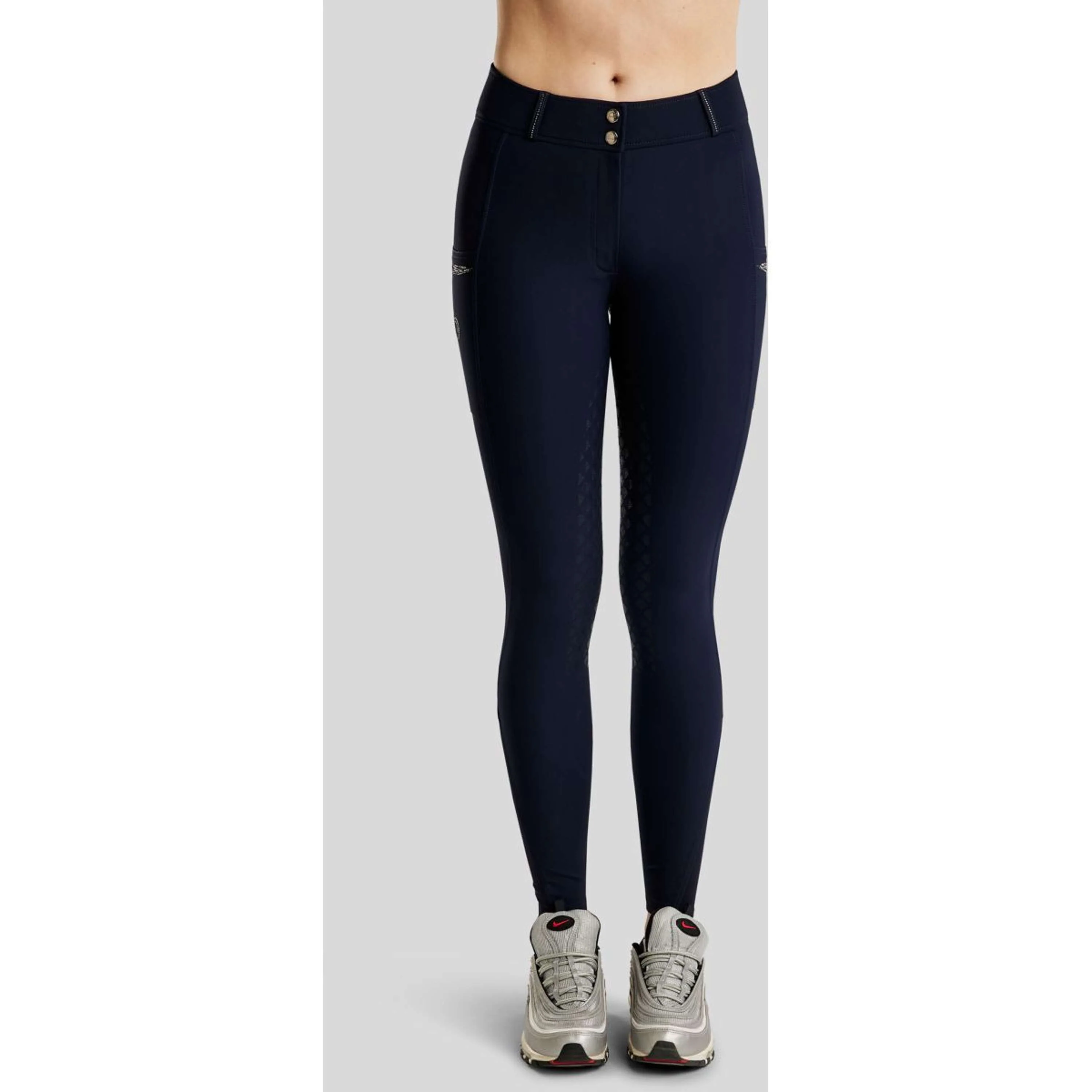 Montar Pantalon d'Équitation MoEmilia Full Grip Marin