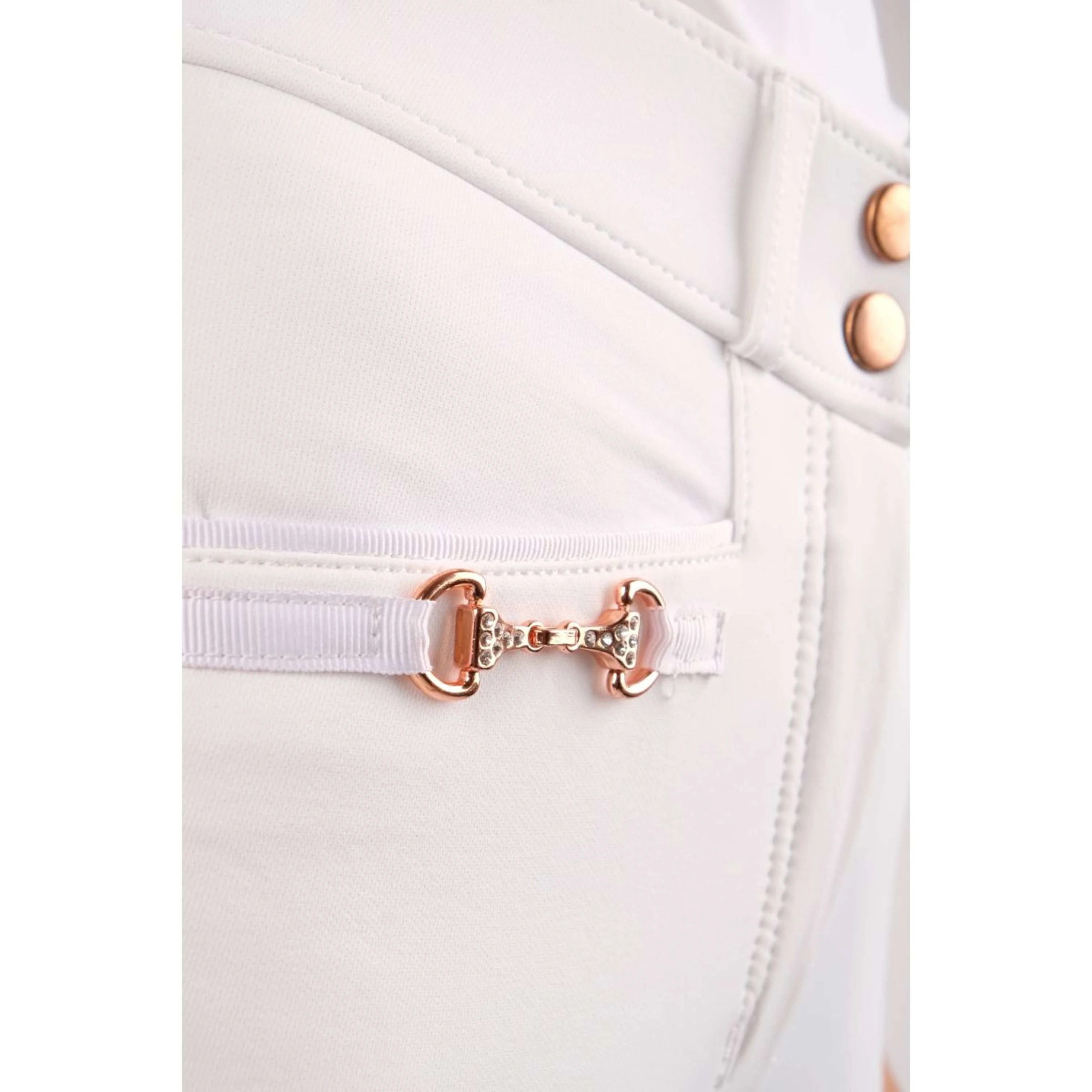 Montar Pantalon d'Équitation Molly Rosegold Highwaist Full Grip Blanc - Image 5