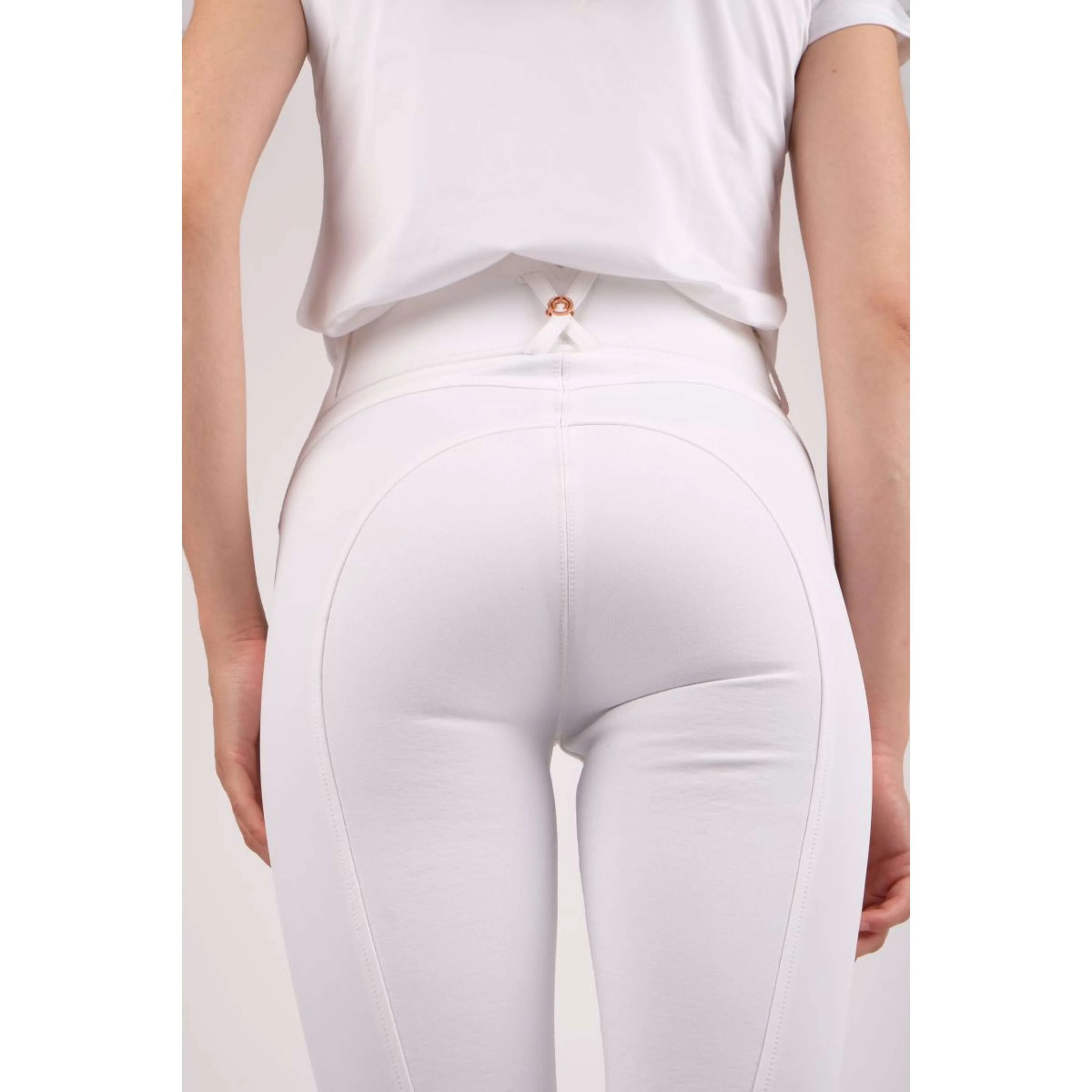 Montar Pantalon d'Équitation Molly Rosegold Highwaist Full Grip Blanc - Image 6