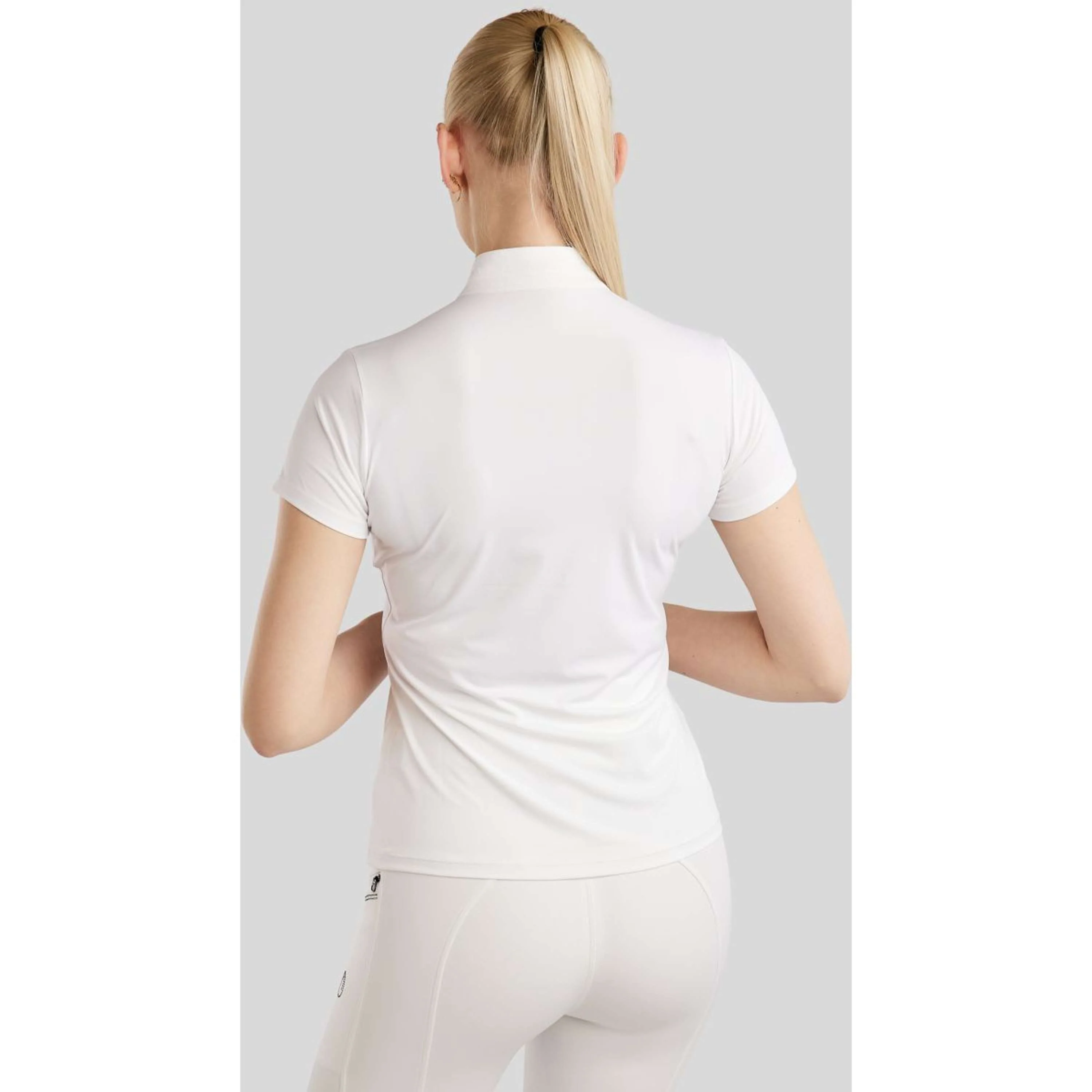 Montar T-shirt de Concours MoPearl Pintucks Gun Metal Crystals Blanc - Image 2