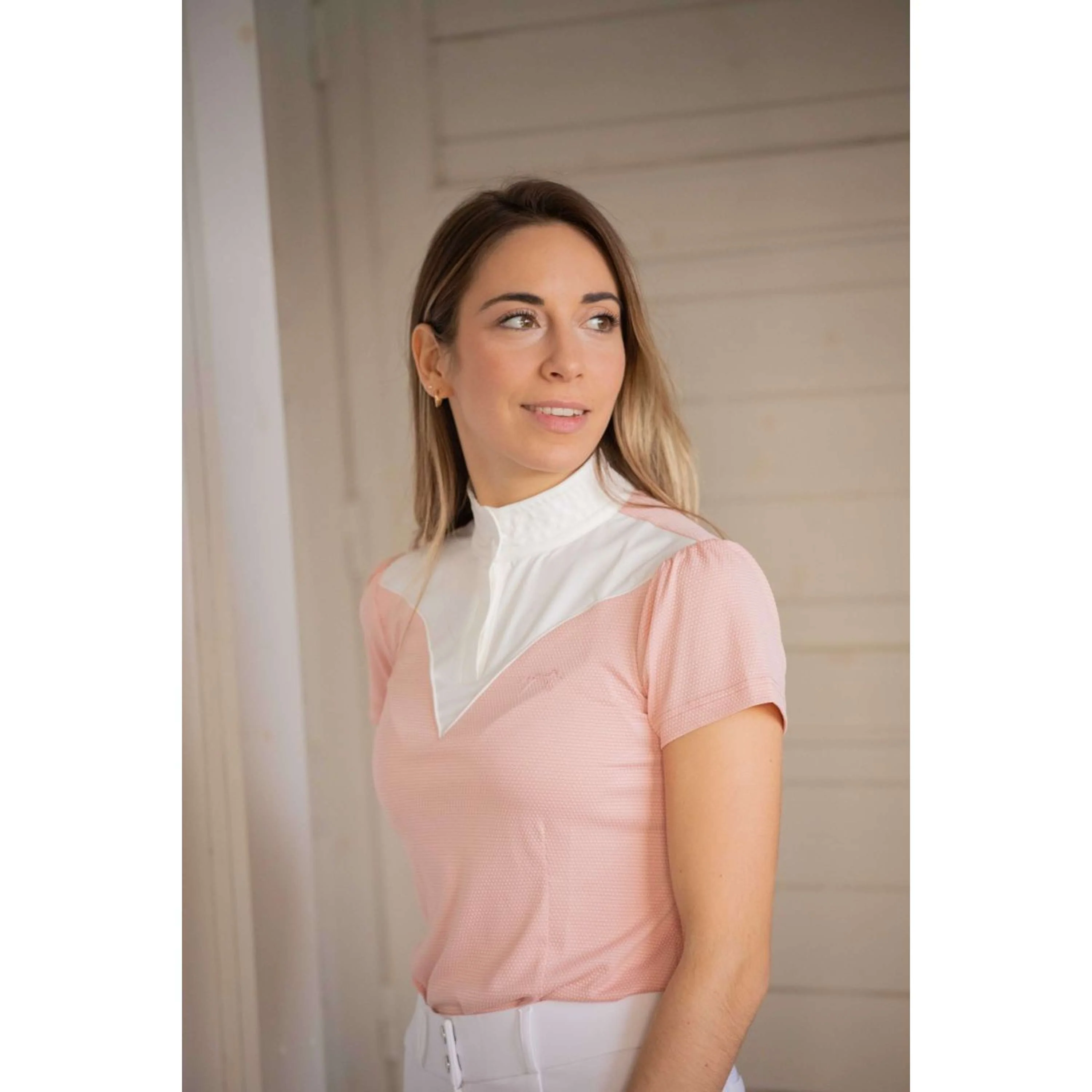 Pénélope T-shirt de Concours Las Honey Manches Courtes Rose