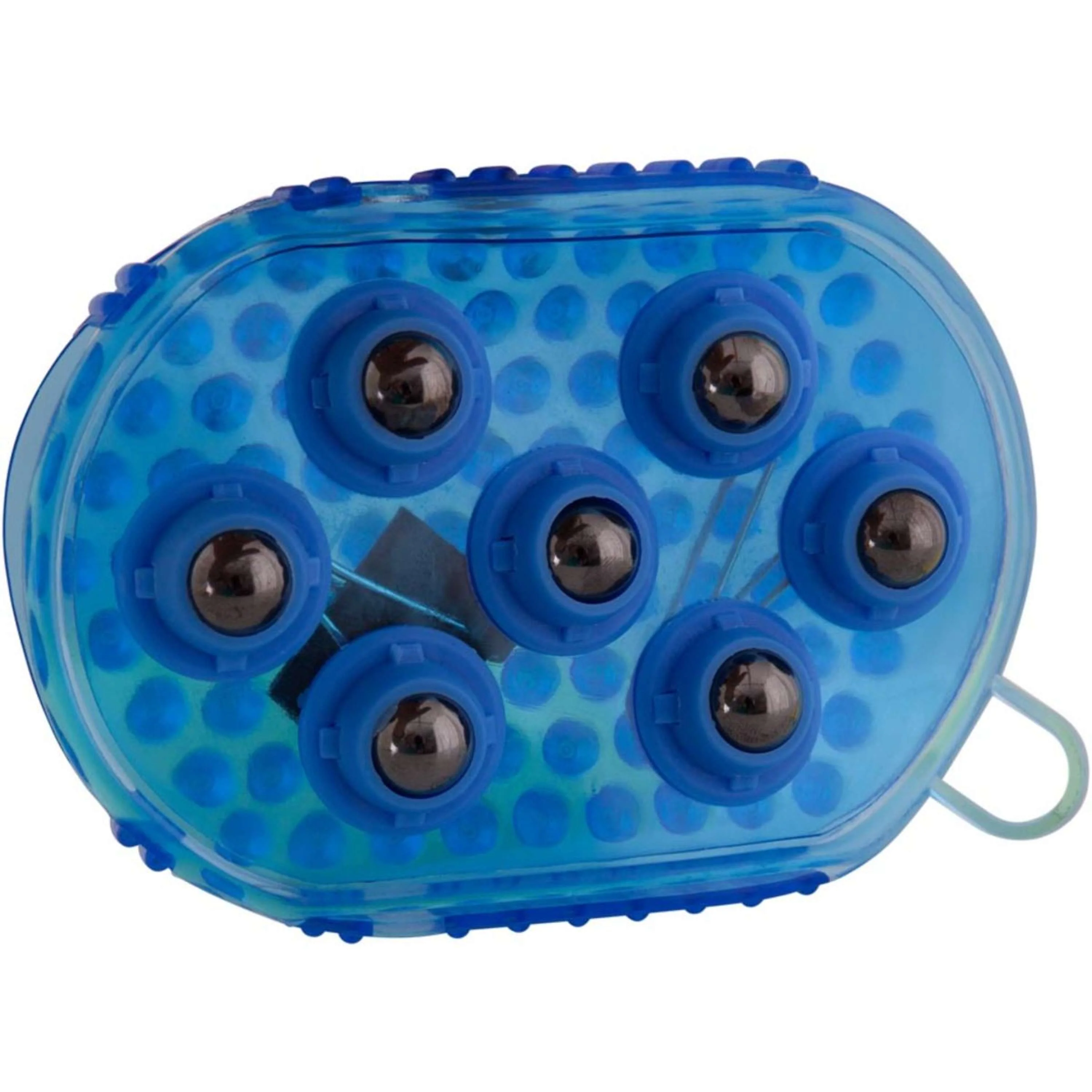 Premiere Brosse de Massage Acier Inoxydable Rouleaux Bleu - Image 3