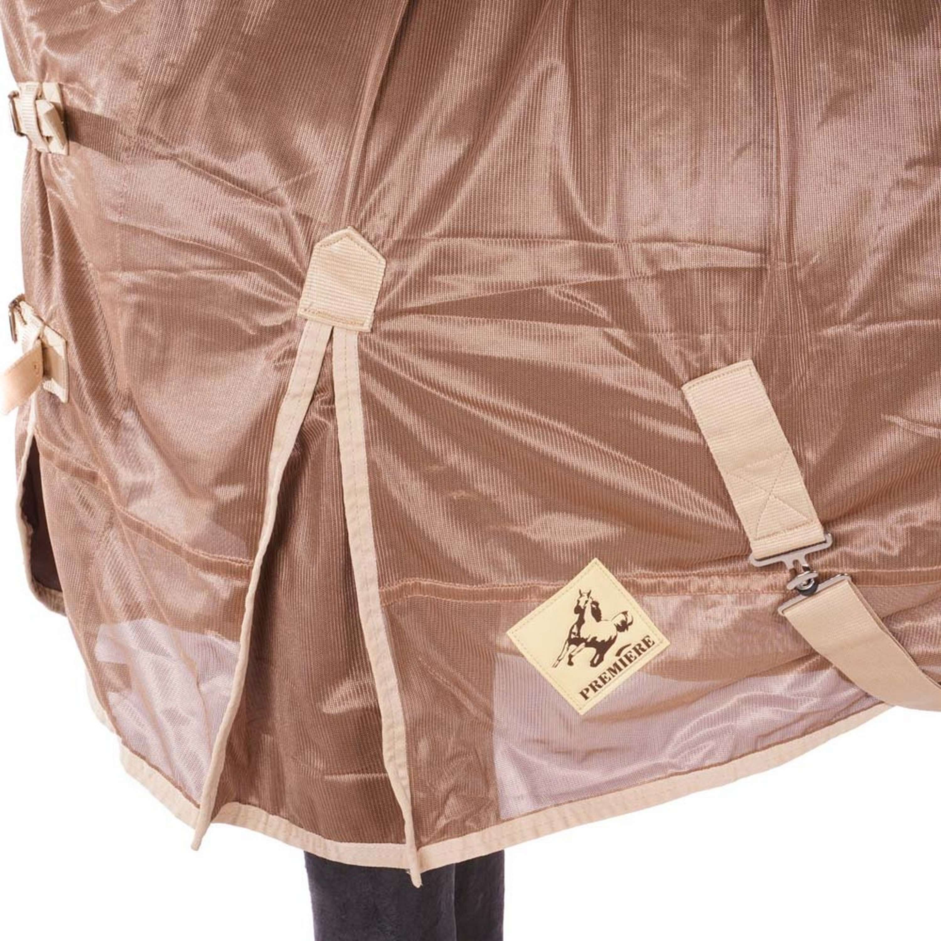 Premiere Couverture Anti-Mouches Polyester Maille avec Cou Taupe - Image 4
