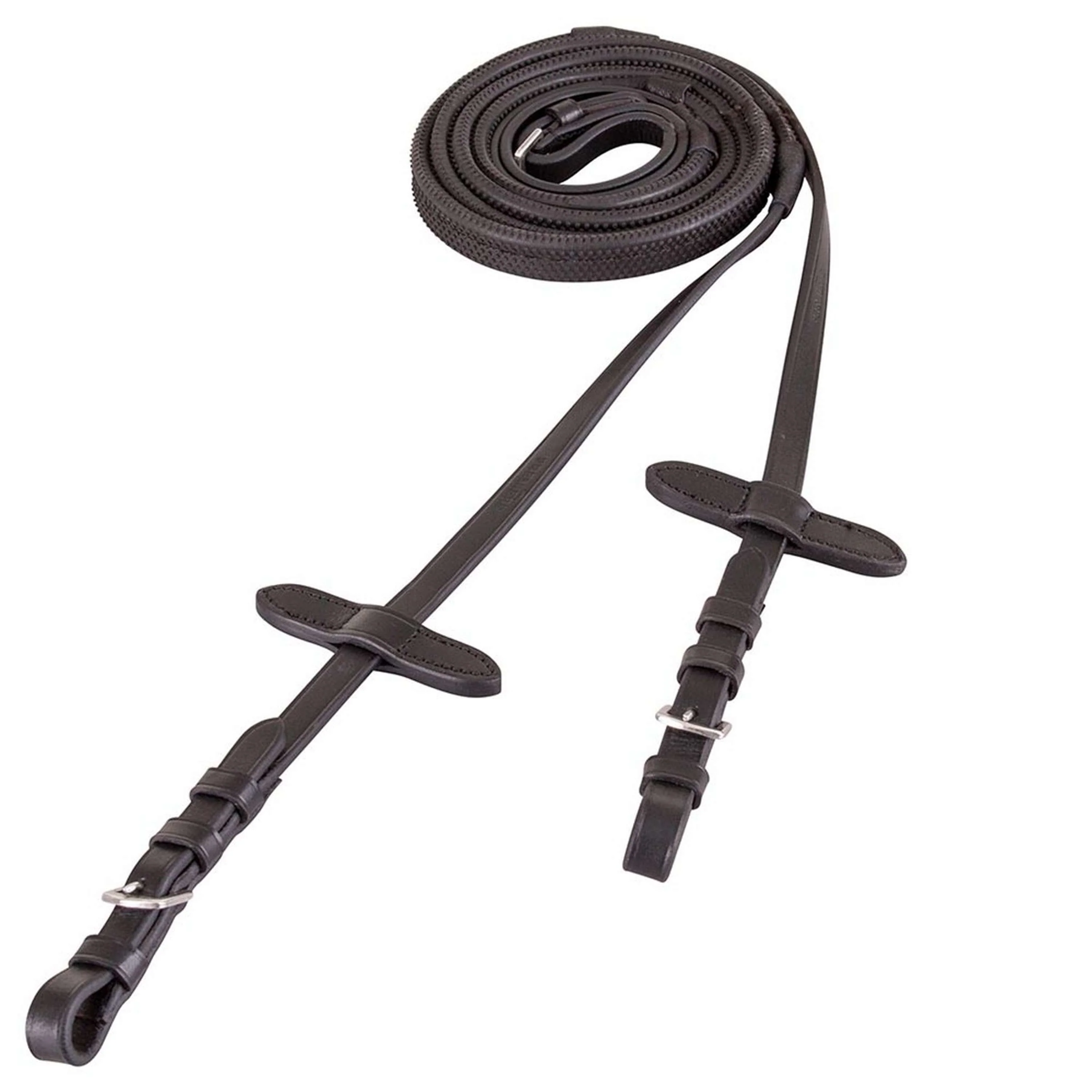 Premiere Rênes Caoutchouc 13mm avec Fermeture Boucle Noir - Image 2