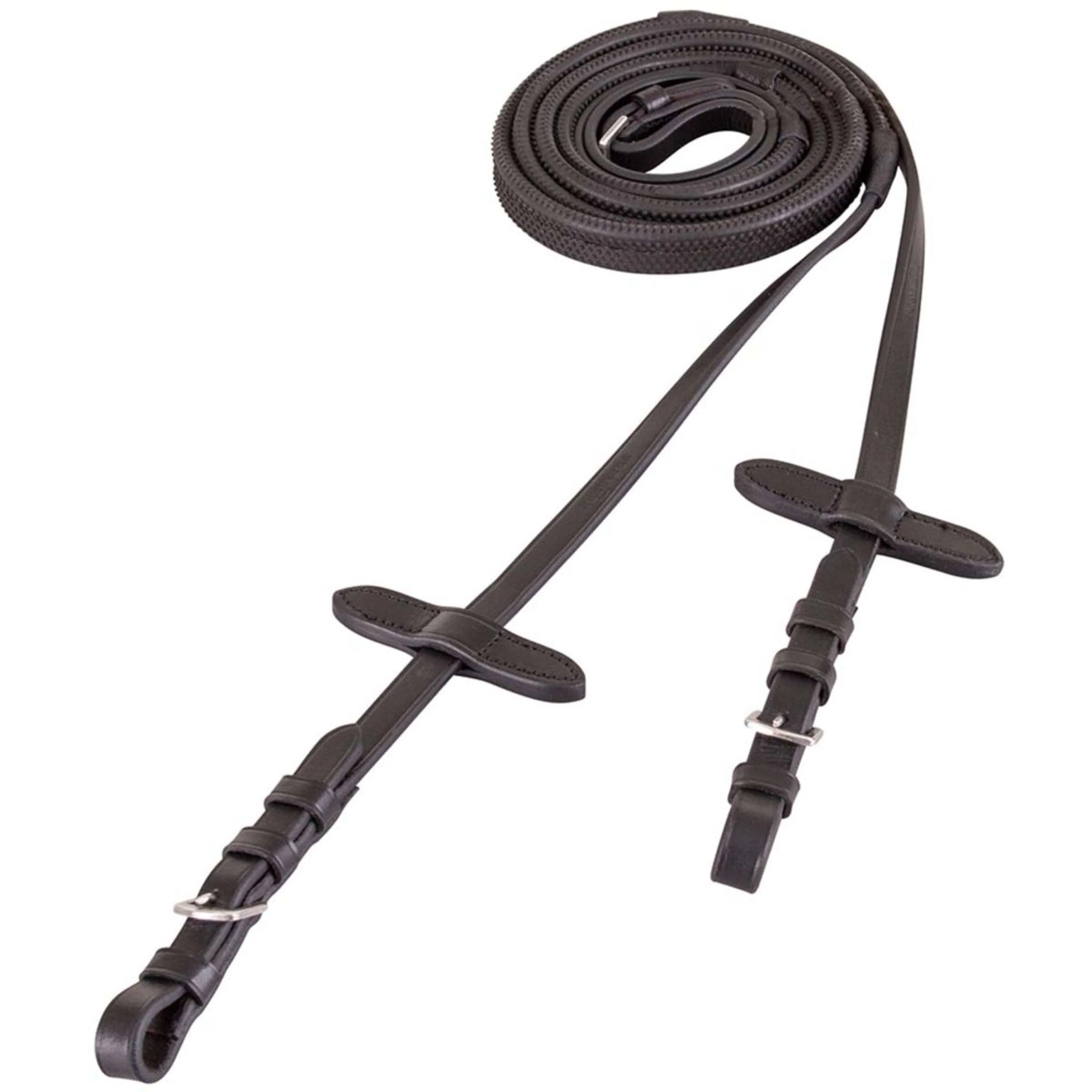 Premiere Rênes Caoutchouc 13mm avec Fermeture Boucle Noir - Image 3