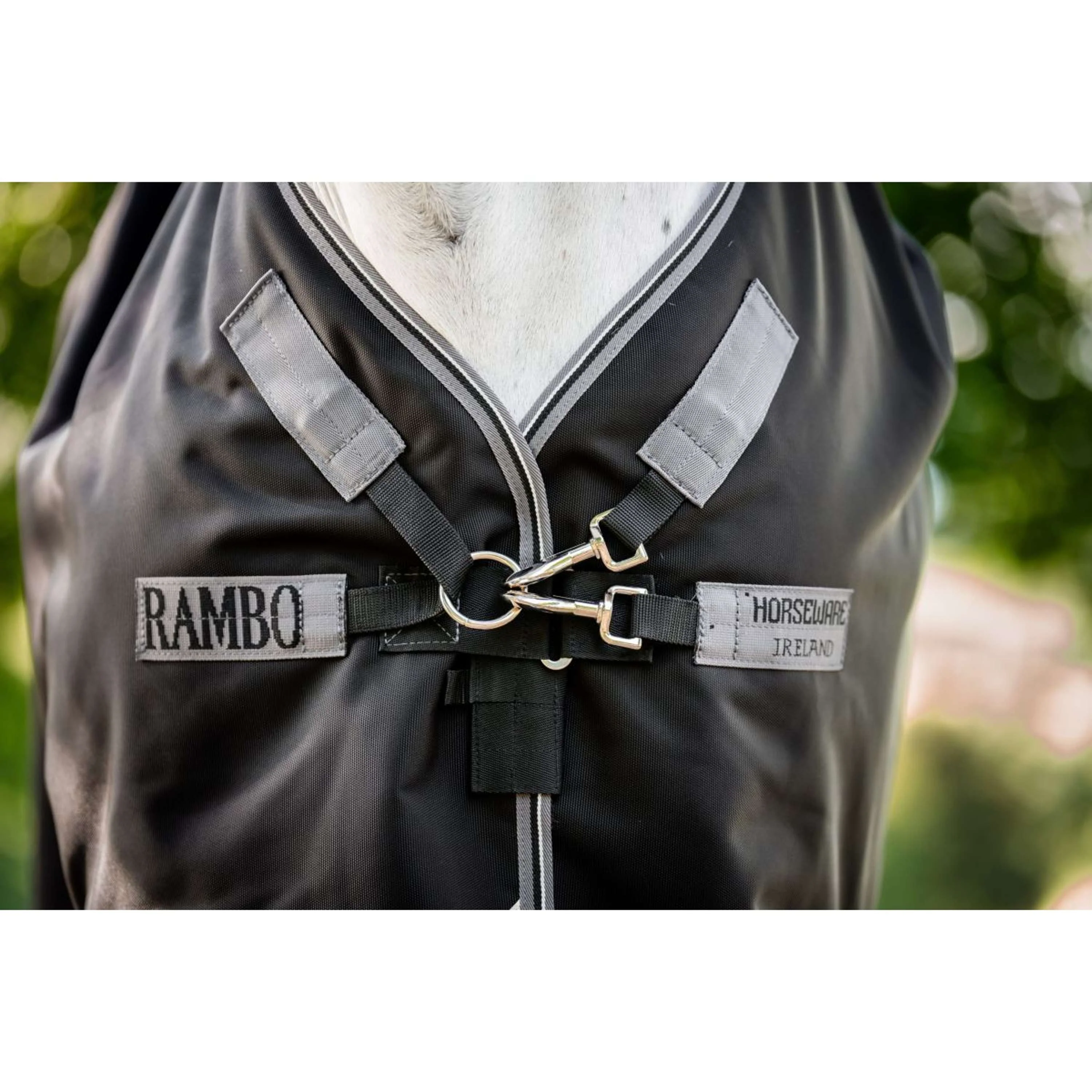 Rambo Chemise Turnout 1680D 100g Noir/Thunderstorm Grey/Silver - Image 4