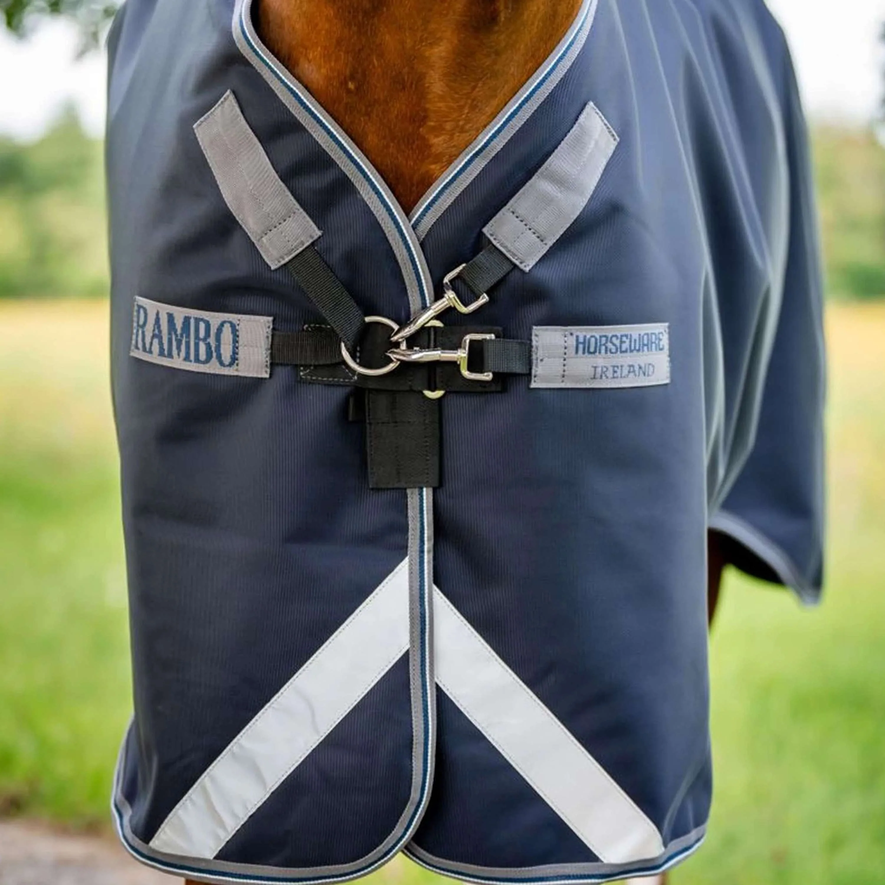 Rambo Chemise Turnout 1680D 50g Bleu marine/Gris orage/Argent - Image 2