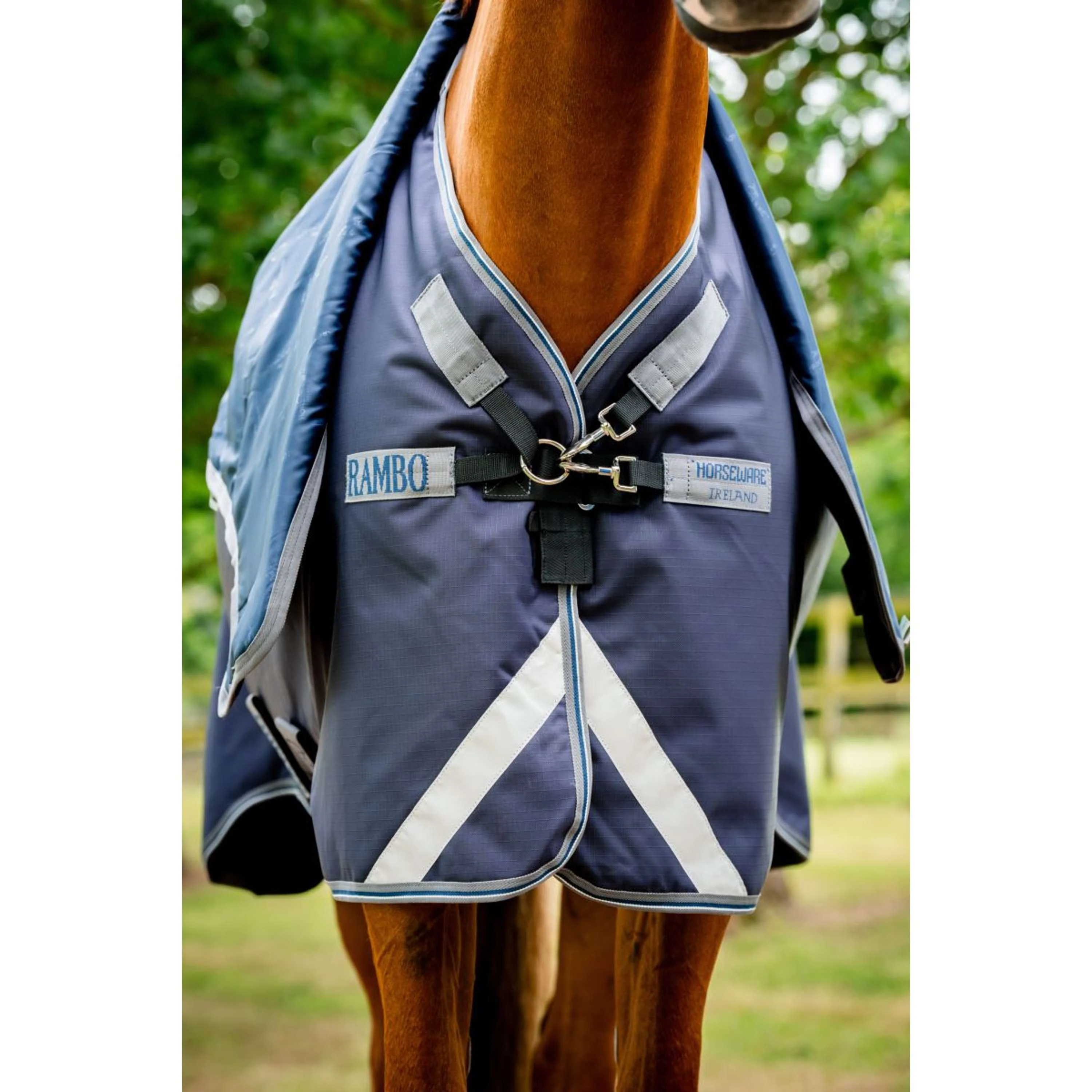 Rambo Chemise Turnout Duo Ripstop Plus Bundle 100g + 100g + 200g Navy/Thunderstorm Grey/Silver - Image 5