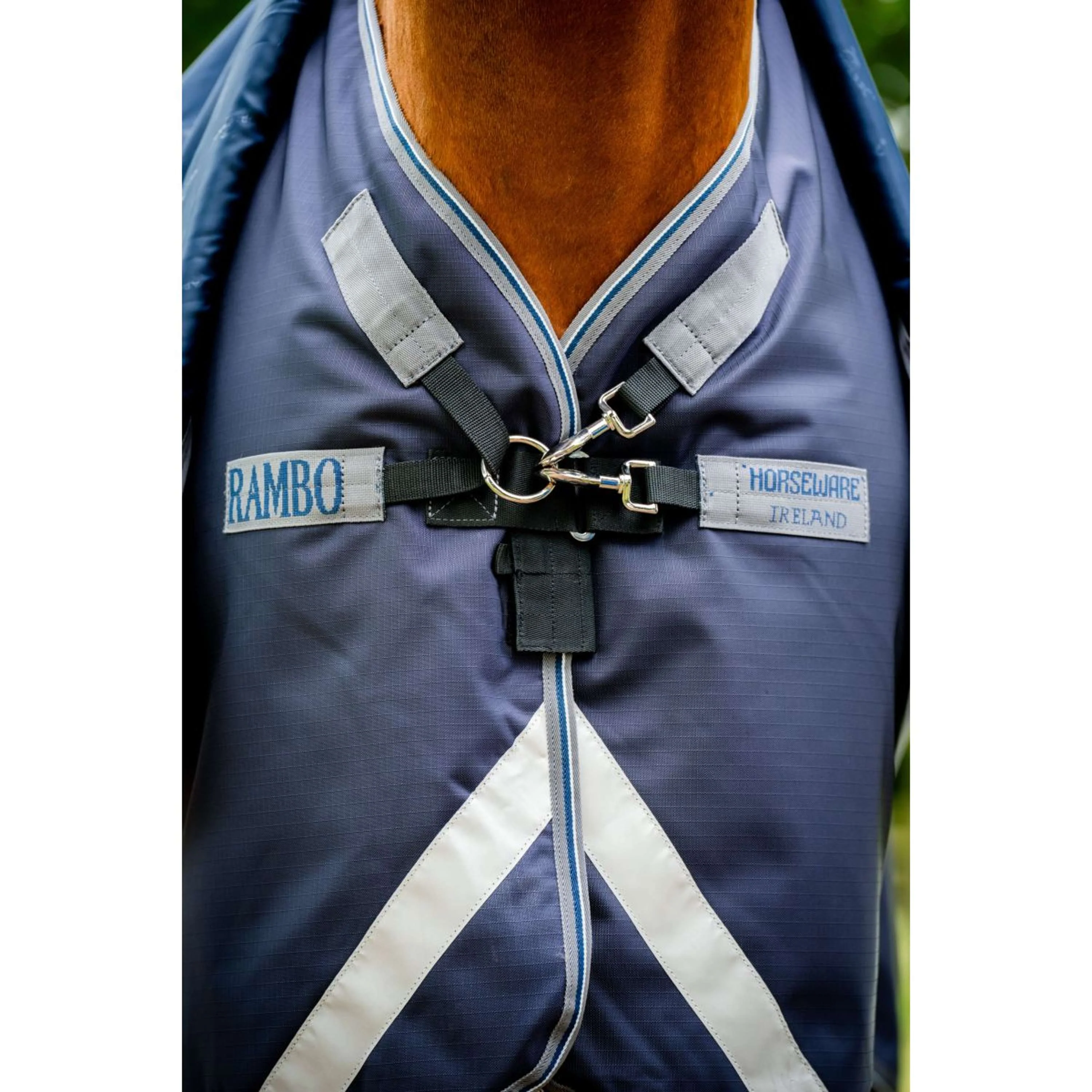 Rambo Chemise Turnout Duo Ripstop Plus Bundle 100g + 100g + 200g Navy/Thunderstorm Grey/Silver - Image 6