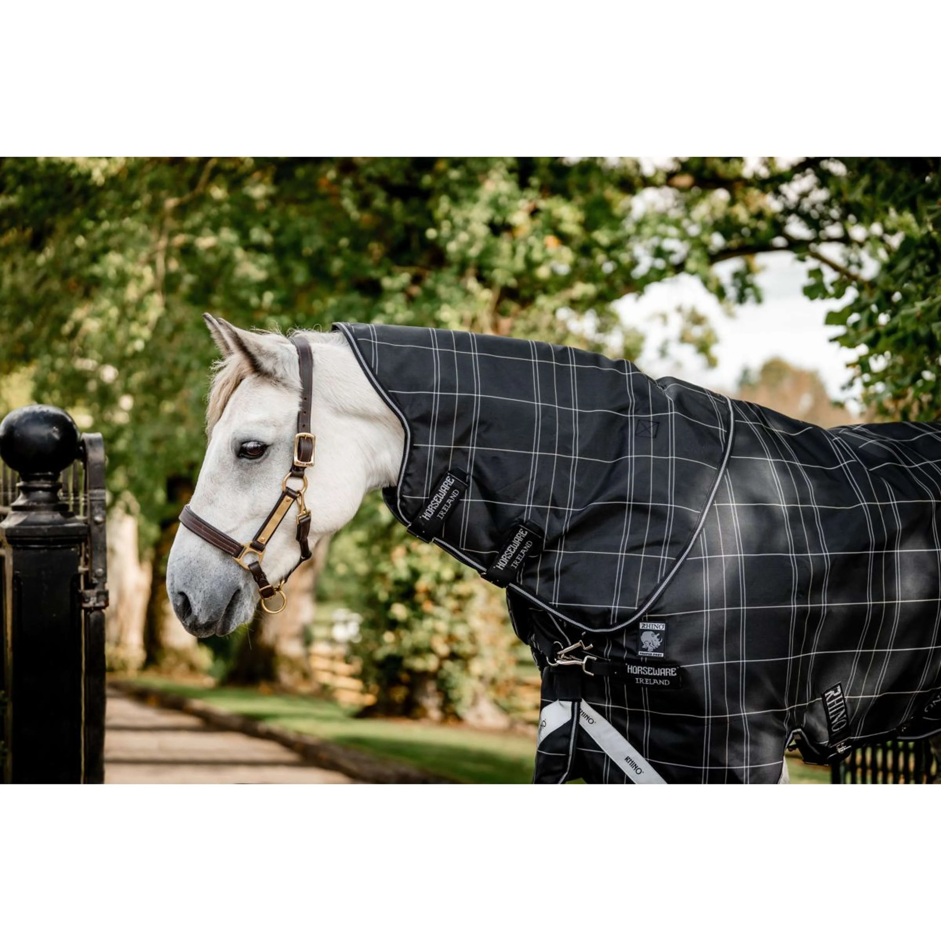 Rhino Chemise Turnout Plus Pony Bundle 0g + 200g Black Check/Noir/Blanc - Image 2